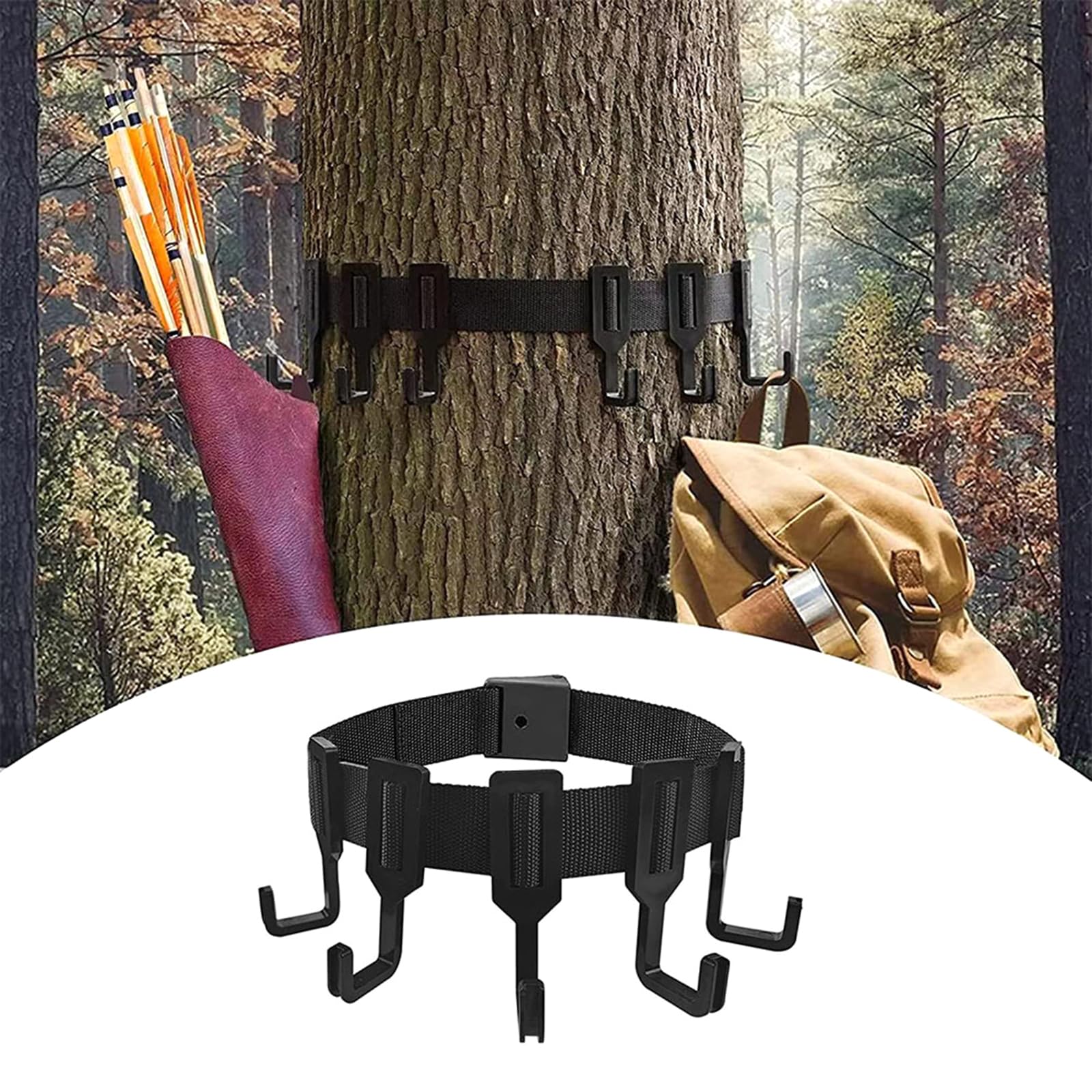 Dasdffvf Tree Stand Gear Hanger with Large Hook Lightly Weight Multiple Hanging Holder Outdoor Tree Stand Bows Gear Hanger