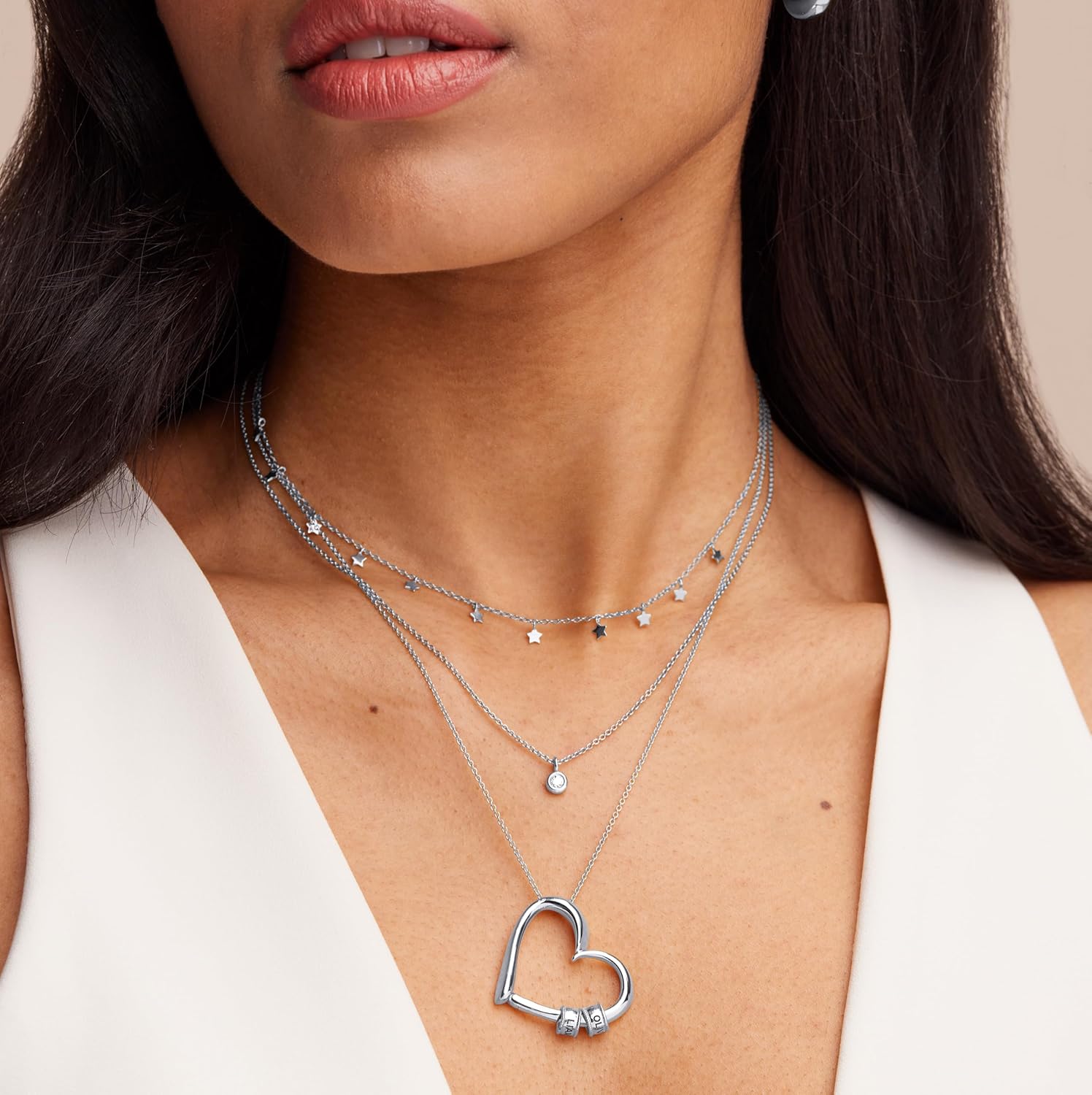 MyNameNecklace Personalized Charming Heart Necklace with Engraved Beads - Dainty Gift for Mom, Grandma, Her, Women - Custom Jewelry for Christmas - Image 4