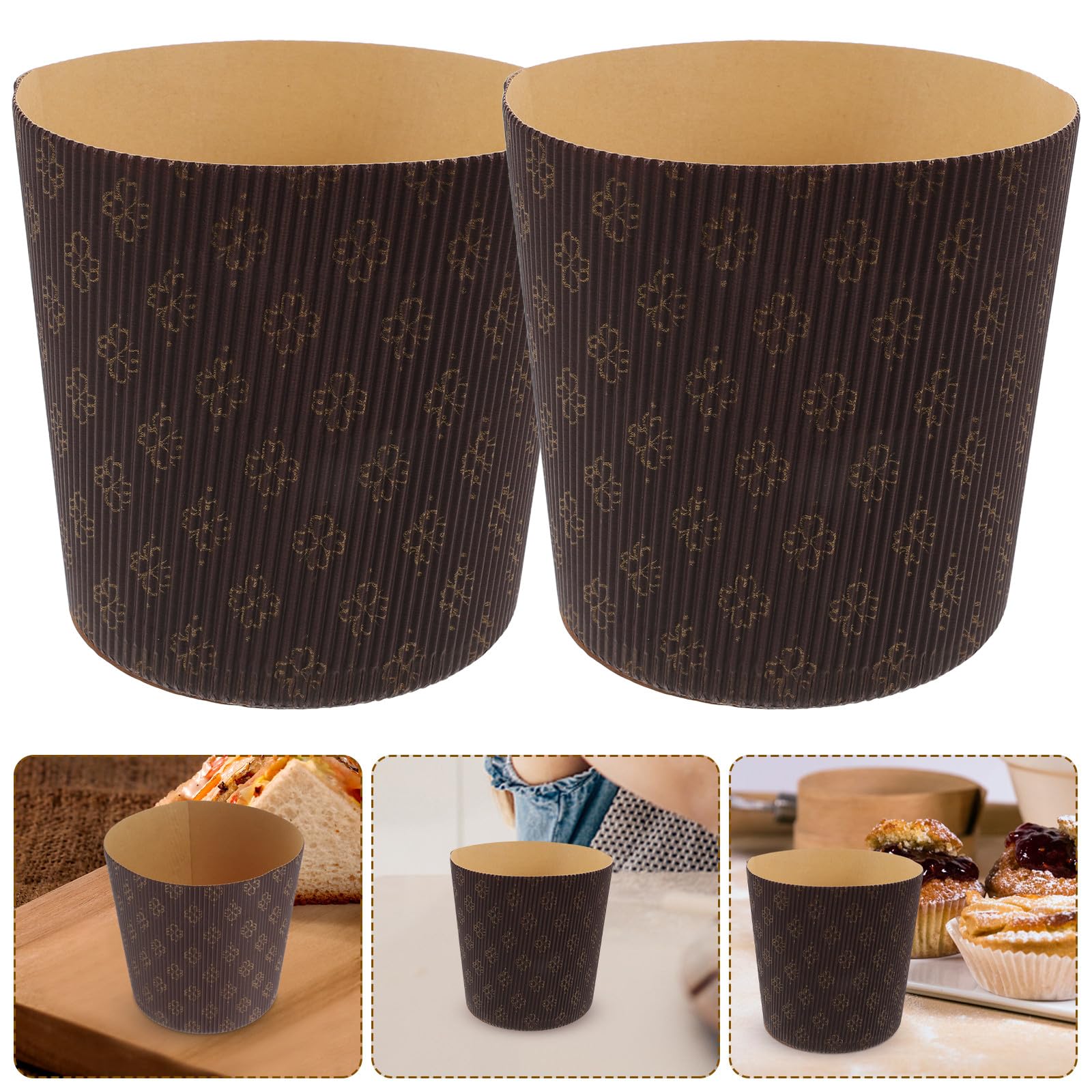 Prácticos y Fáciles de Usar de Papel Marrón para Hornear Panettone 25 Capacillos Diseño Elegante Ideales para Panaderías y Fiestas de Boda
