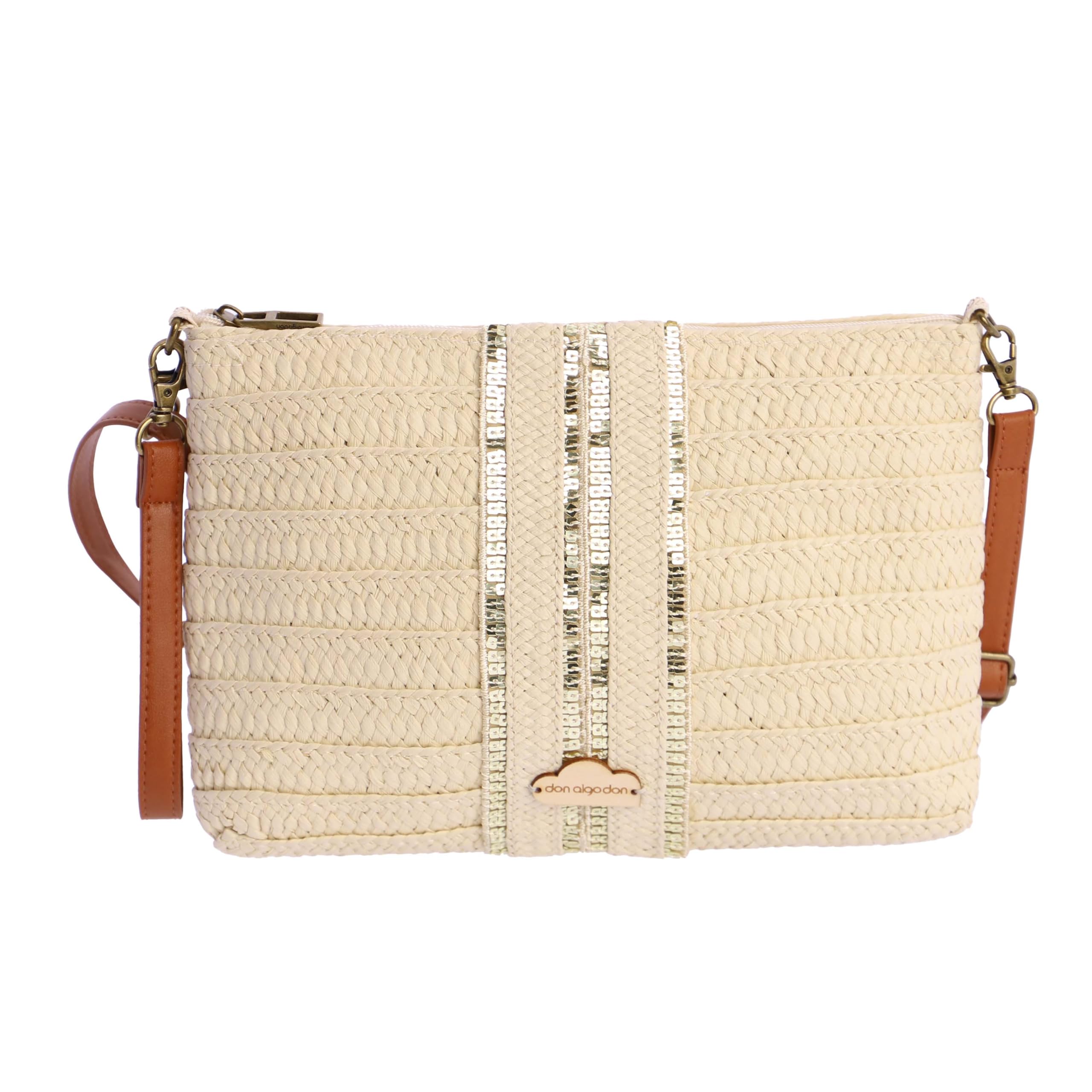 DON ALGODON Bolso bandolera mujer - Bolso playa mujer - Bolso mujer verano - Bolso rafia mujer - Bolsa playa para mujer - Bolso mimbre mujer hecho a mano ideal para la playa, Oporto