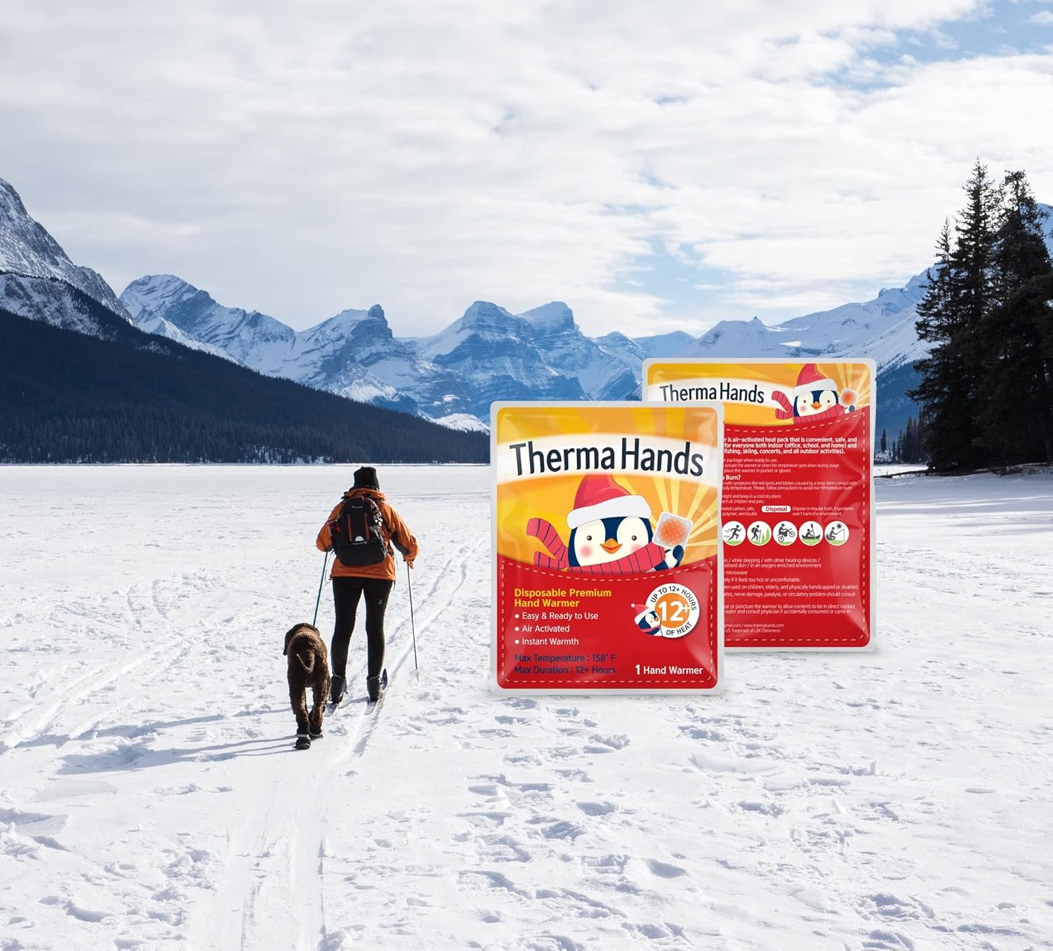 Hand Warmers - Premium (Size: 3.5 inch x 4 inch, Duration: 12+ Hours, Max Temp: 163 F) Air-Activated, Convenient, Safe, Natural, Odorless, & Long Lasting Hand Warmers