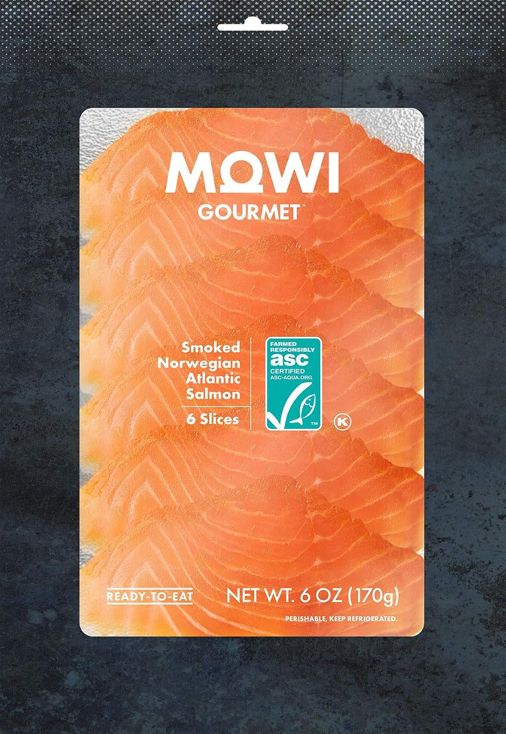 MOWI Cold Smoked Norwegian Atlantic Salmon Slices, Original, 6 Oz