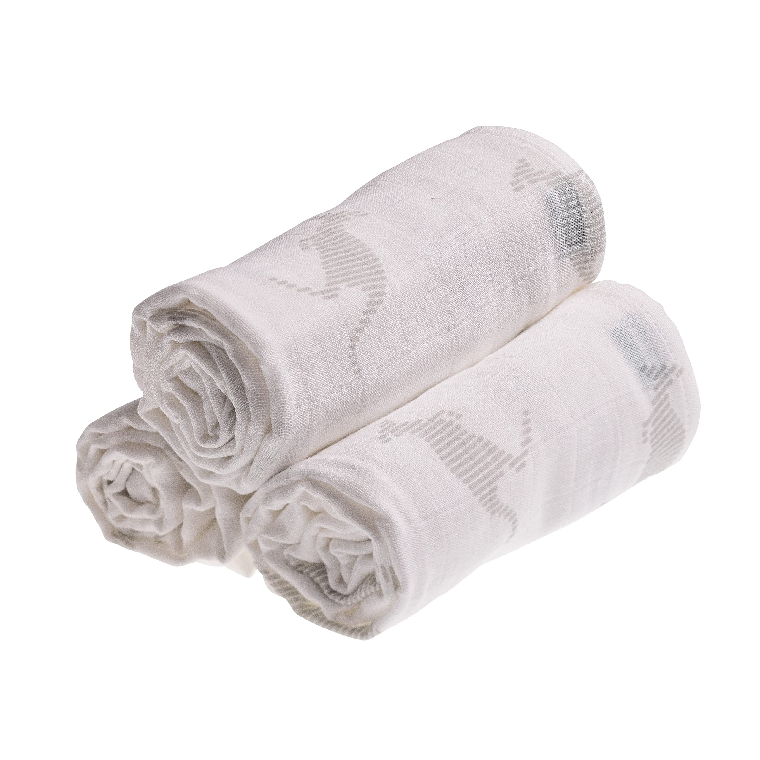 Teli Mussole Oekotex Neonato 70 x 70 cm Confezione da 3 Grey Kanga