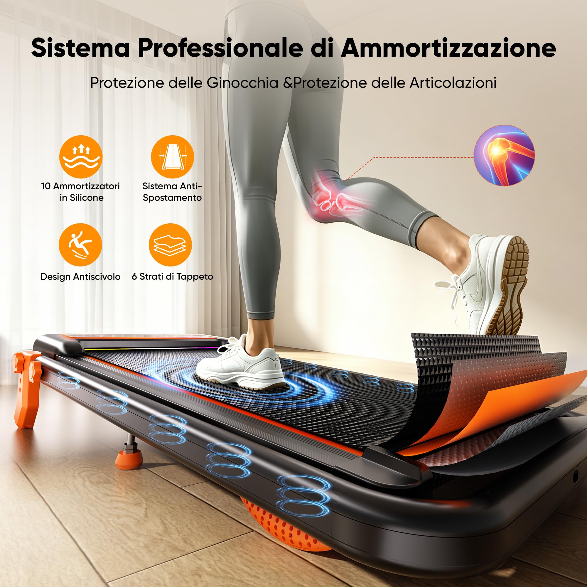 GIDGIMO Tapis Roulant Elettrico Pieghevole 2 in 1 con Inclinazione al 15%, Walking Pad con Maniglia, fino a 12 km/h, Motore Silenzioso, Display LED e Telecomando, per Casa e Ufficio