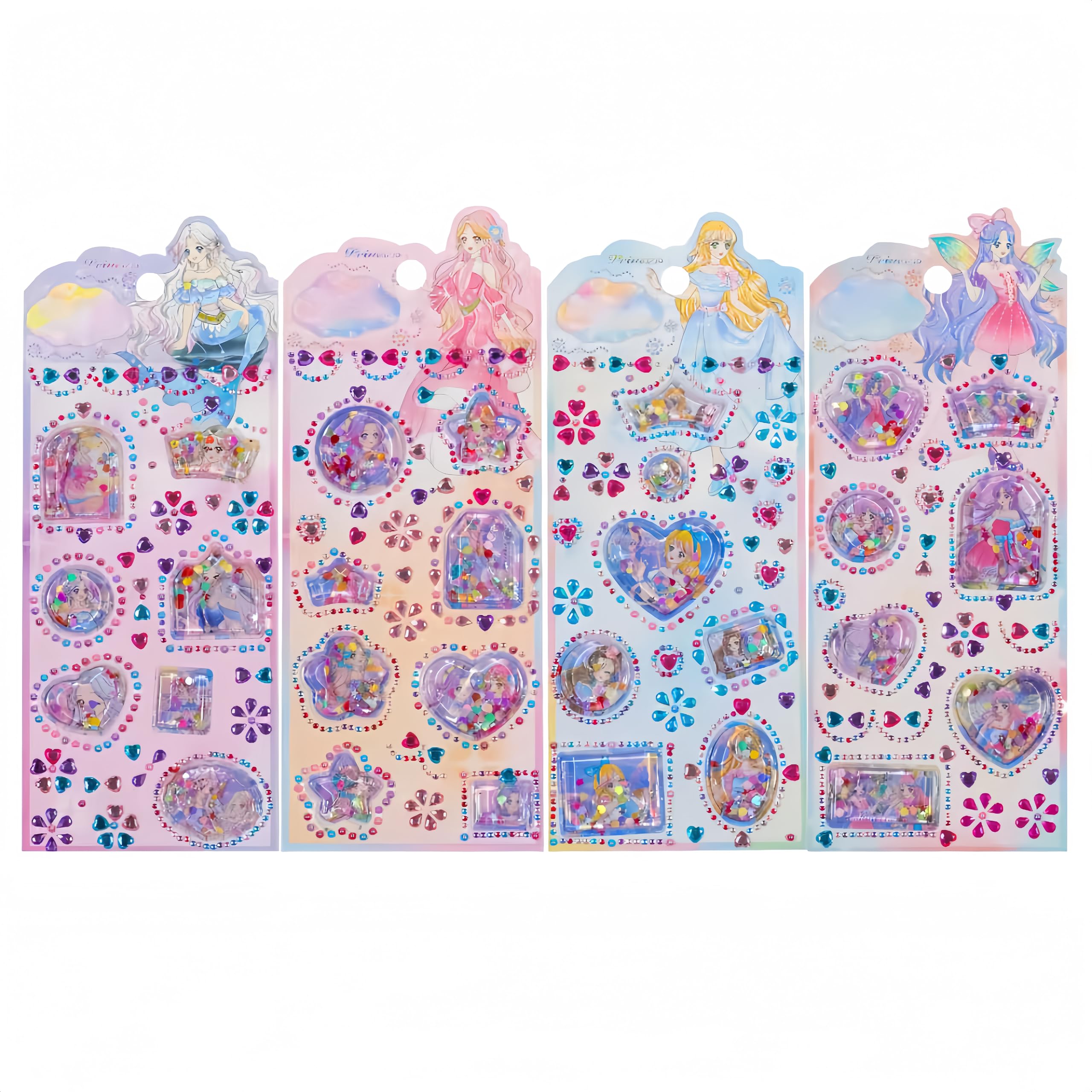 Amazon.co.jp: 雲見 ウォーターシール 4枚セット 3D 立体 精巧な柄 水