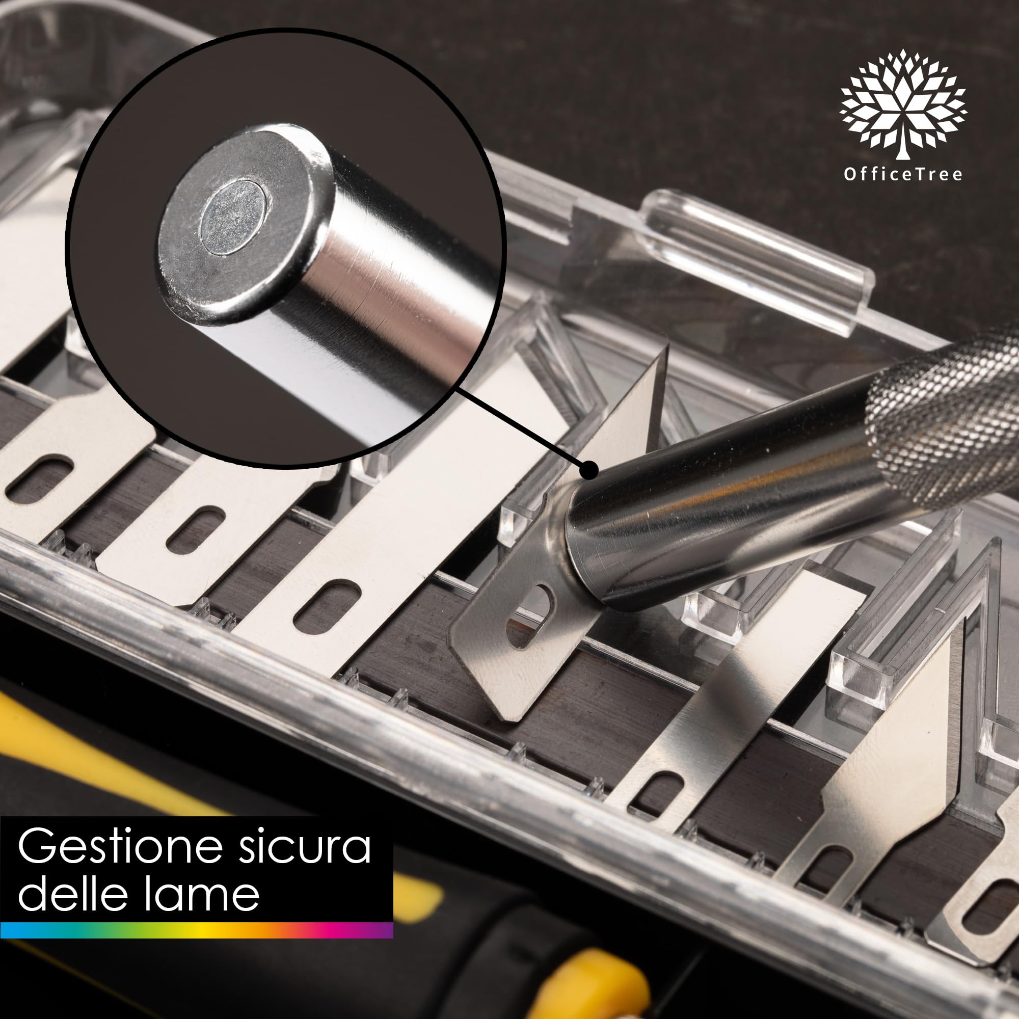 OfficeTree Bisturi Modellismo 16 Pezzi Cutter di Precisione con 3 Bisturi e 13 Lame Taglierino per Carta