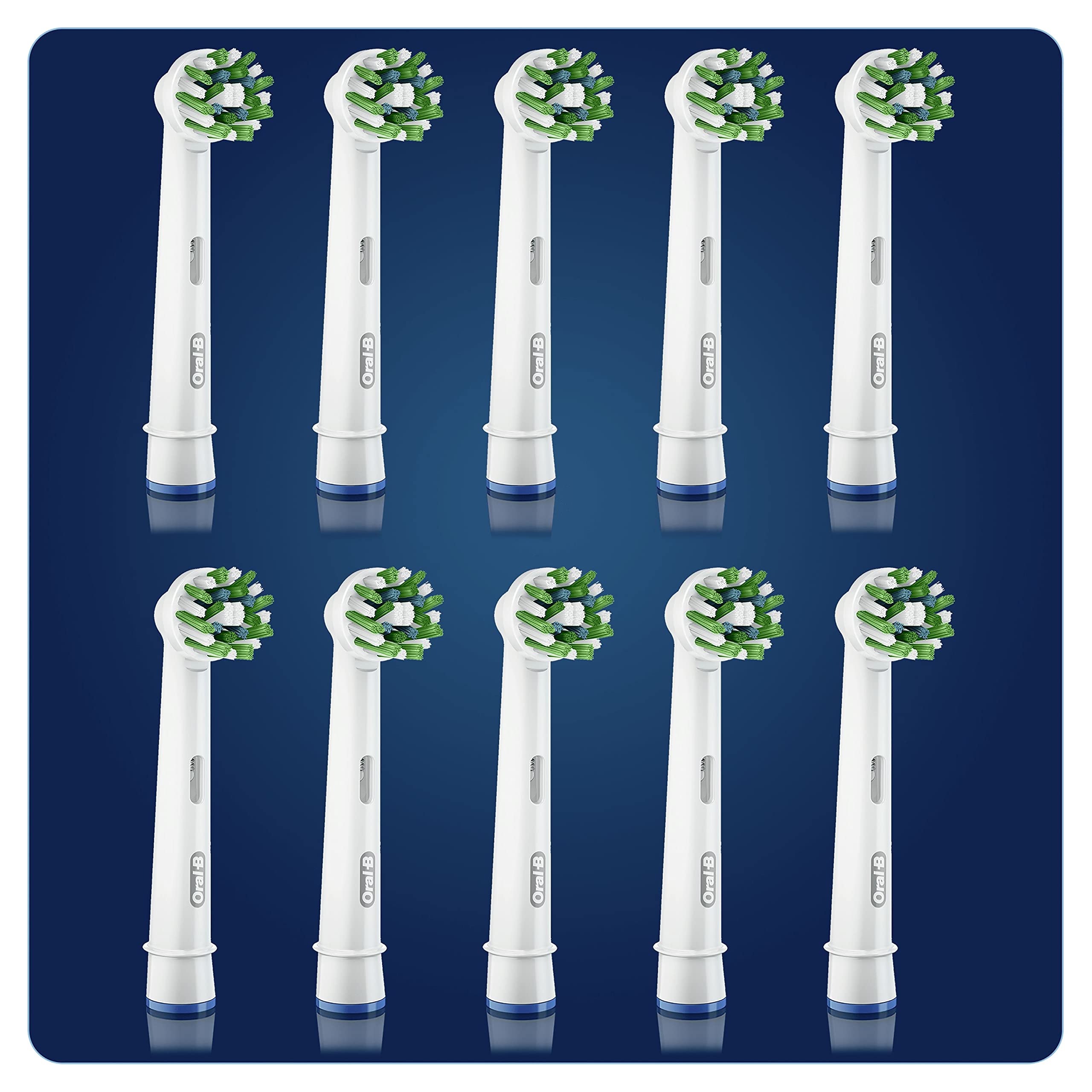Oral-B CrossAction Testine Di Ricambio Con Tecnologia CleanMaximiser, Confezione Da 10 Pezzi, Pacco Adatto Alla Buca Delle Lettere