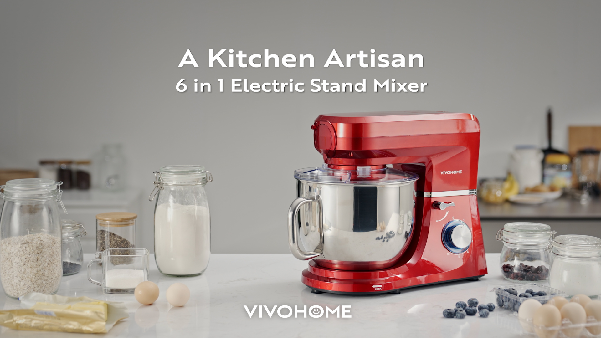 Amazon.com: VIVOHOME 6-in-1 Stand Mixer, 8.5 Quart Electric Tilt