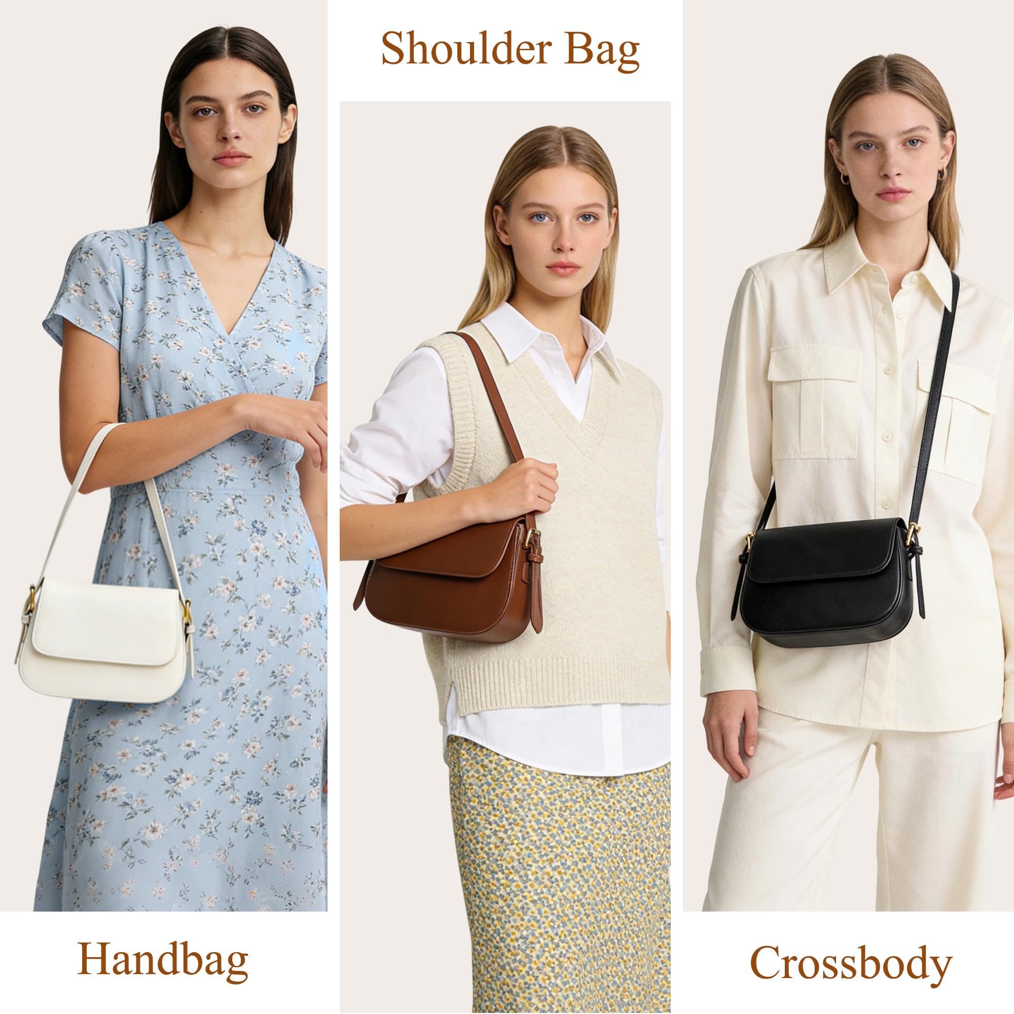 Borsa Donna Tracolla Elegante in Pelle Sintetica – Borsa a Spalla Borsetta a Mano Nera Moda con Tracolla Regolabile per Ufficio, Shopping, Serata