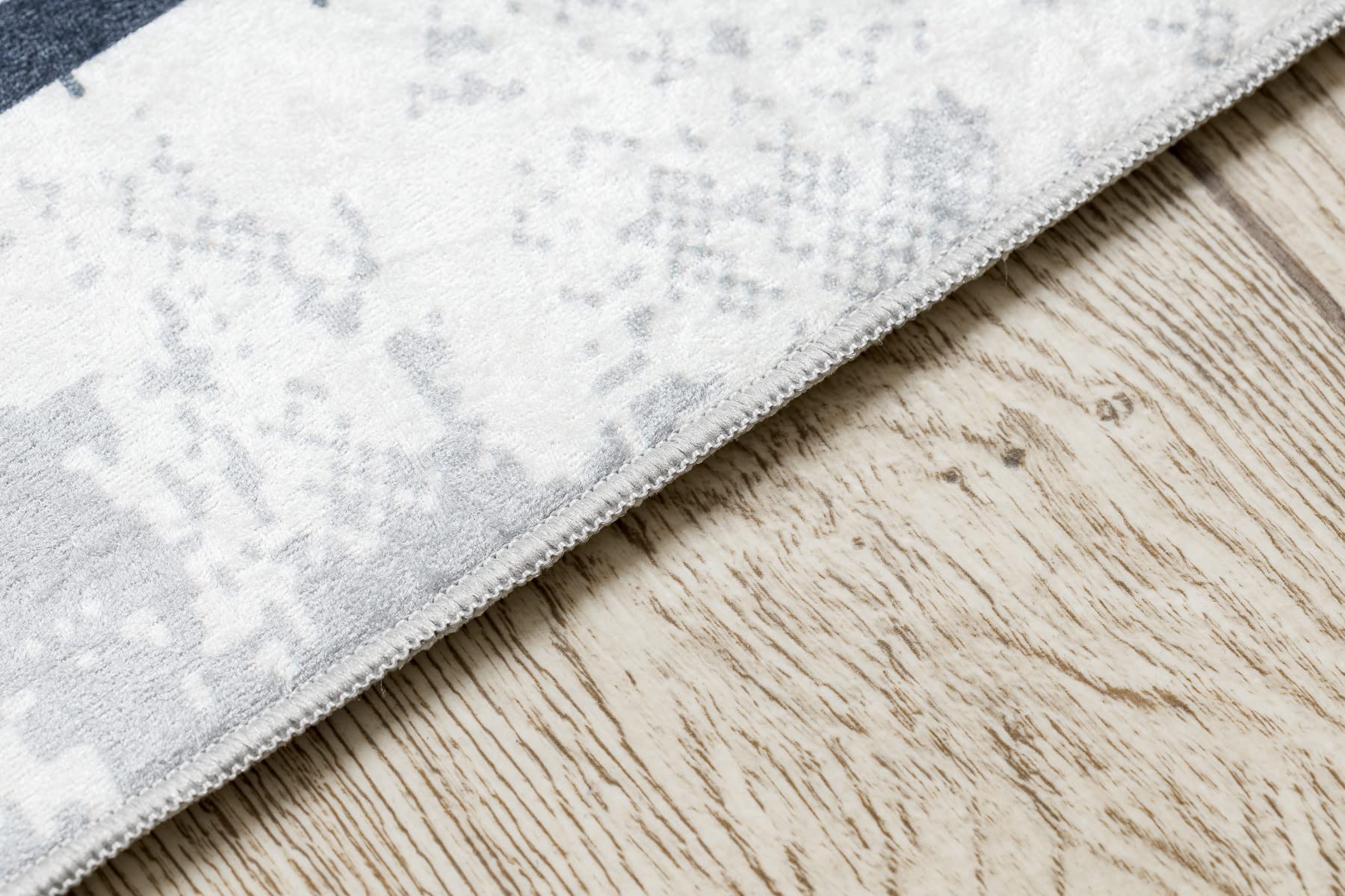 rugsx Tappeto moderno lavabile ANDRE per la camera dei bambini, il soggiorono, la hall, la moquette lavabile in lavatrice, Marmo, Greco, antiscivolo - nero/bianco 160x220 cm