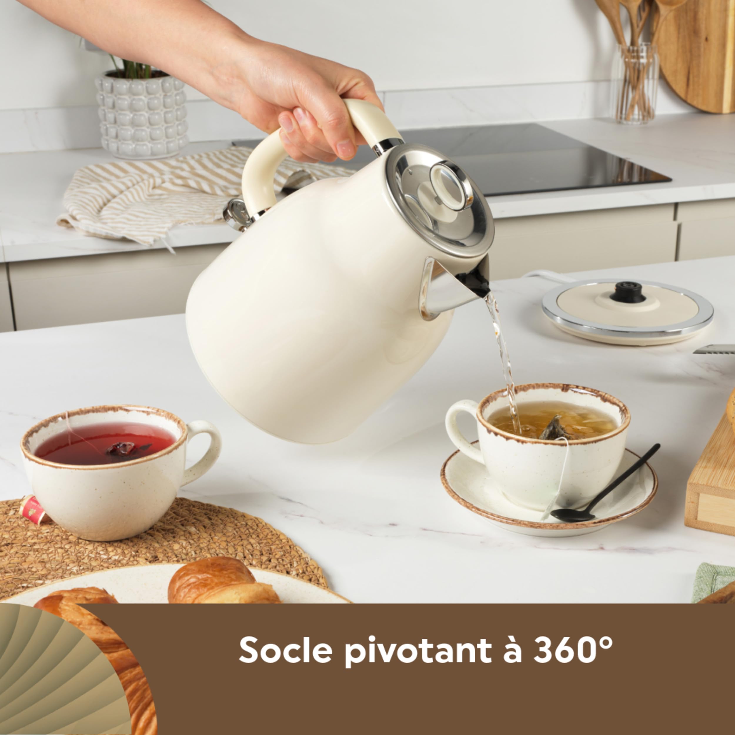 Salter Retro Bouilloire 1,7 L, 3 kW, crème