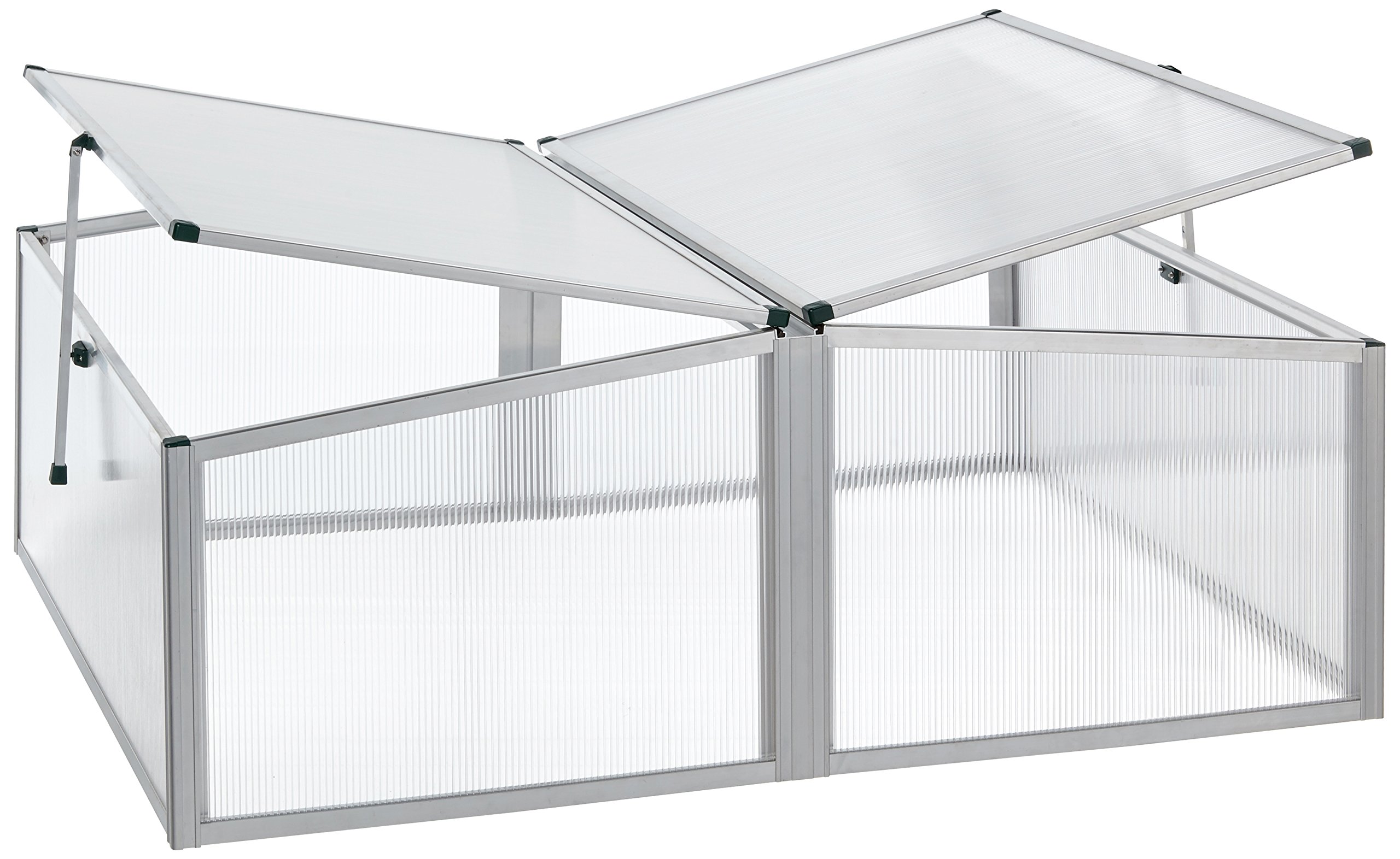 Beckmann FS2 Frühbeet Typ Allgäu Modell 2 – Extrem Stabil: Hagelfeste 6mm Platten – Made in Germany – UV-Schutz—Premium Aluminium Mini-Gewächshaus – 100x120cm