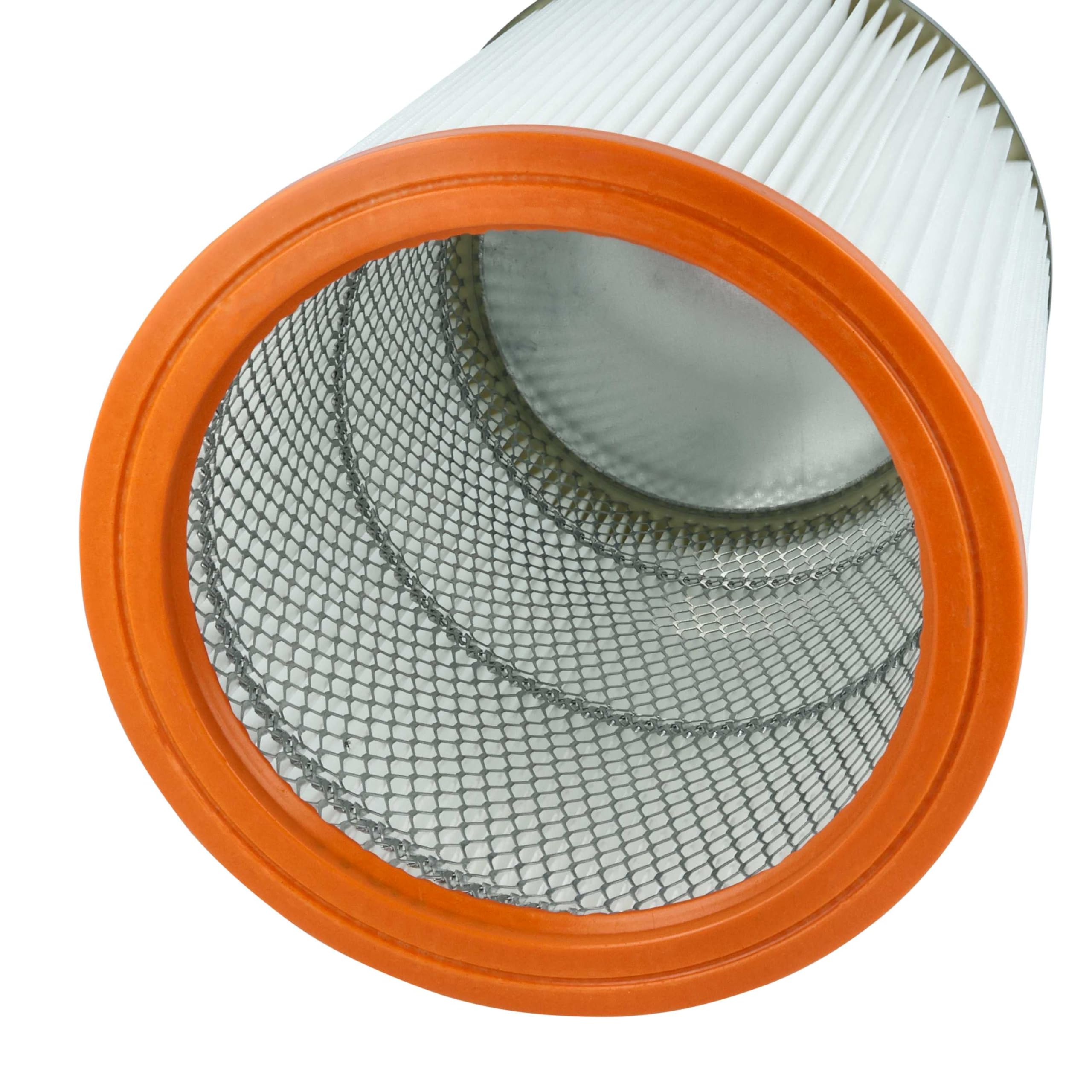 vhbw 5x Faltenfilter kompatibel mit Nilfisk-Alto Turbo M2 | D2, M2 S-FA, M2 L, D R 637, D/X-B1, D-B1 Staubsauger - Patronenfilter Orange Weiß