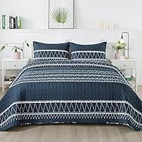 Vista 21 de Andency - Juego de edredón gris tamaño Queen, 3 piezas (1 edredón estampado boho a rayas de 90x96 pulgadas y 2 fundas de almohada), juego de colcha