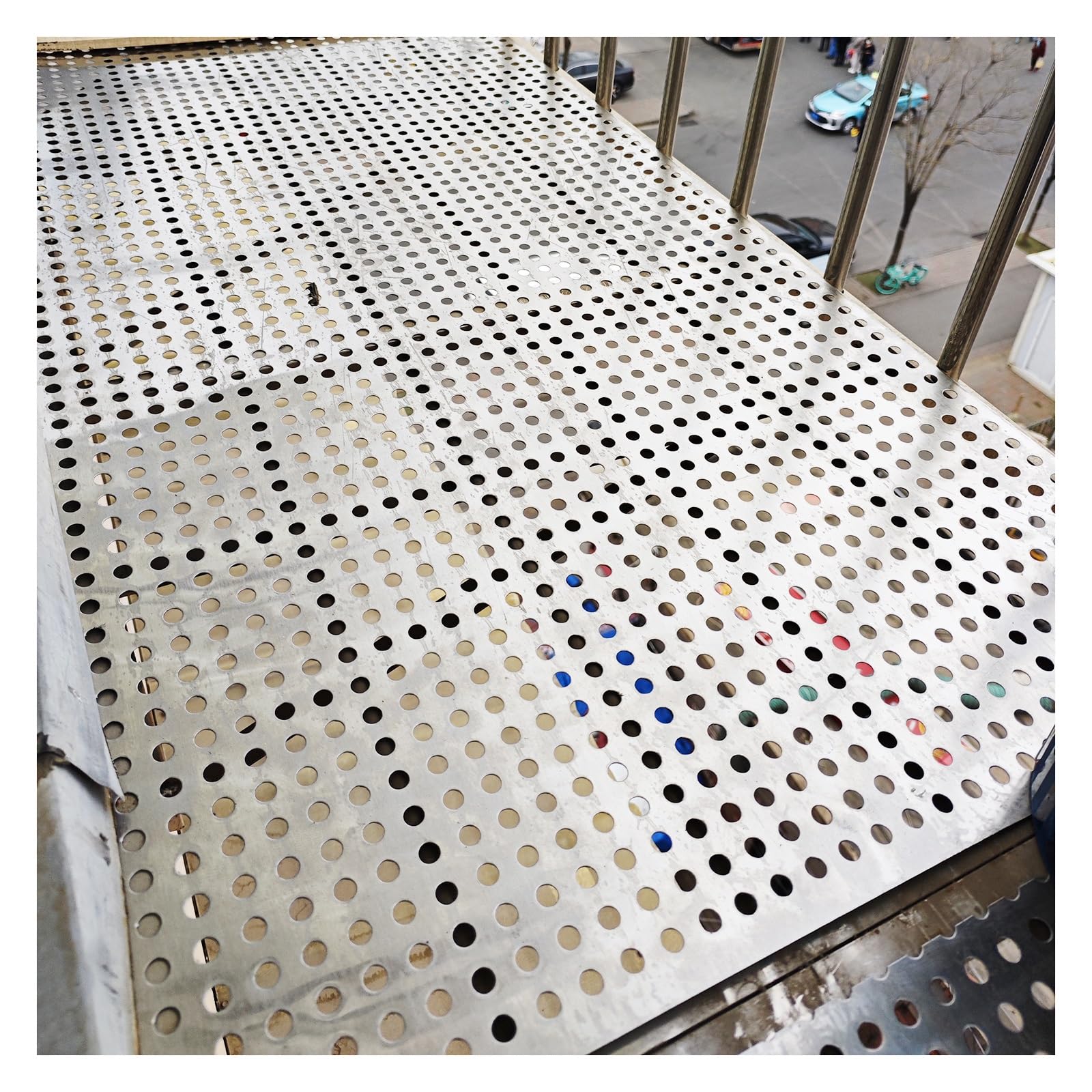 AYUWQZX Stainless Steel Perforated Sheet, Silver 304 Stainless Steel Perforated Sheet, 8mm Hole, 10mm Spac, 0.3mm, Multiple Sizes(W45*L500cm/W17.7*L196.8in)
