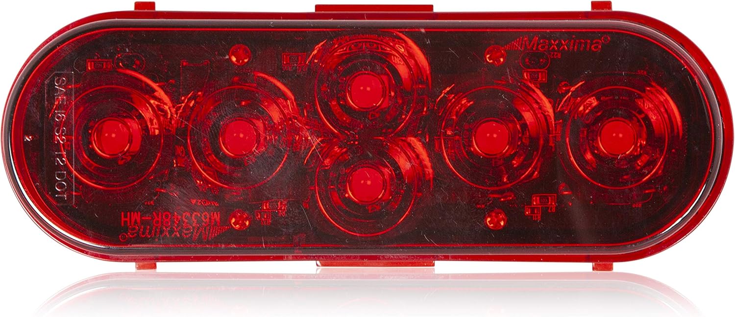 Maxxima M63348R-MH 6 LED Oval Stop/Tail/Turn MaxxHeat Lens, Red