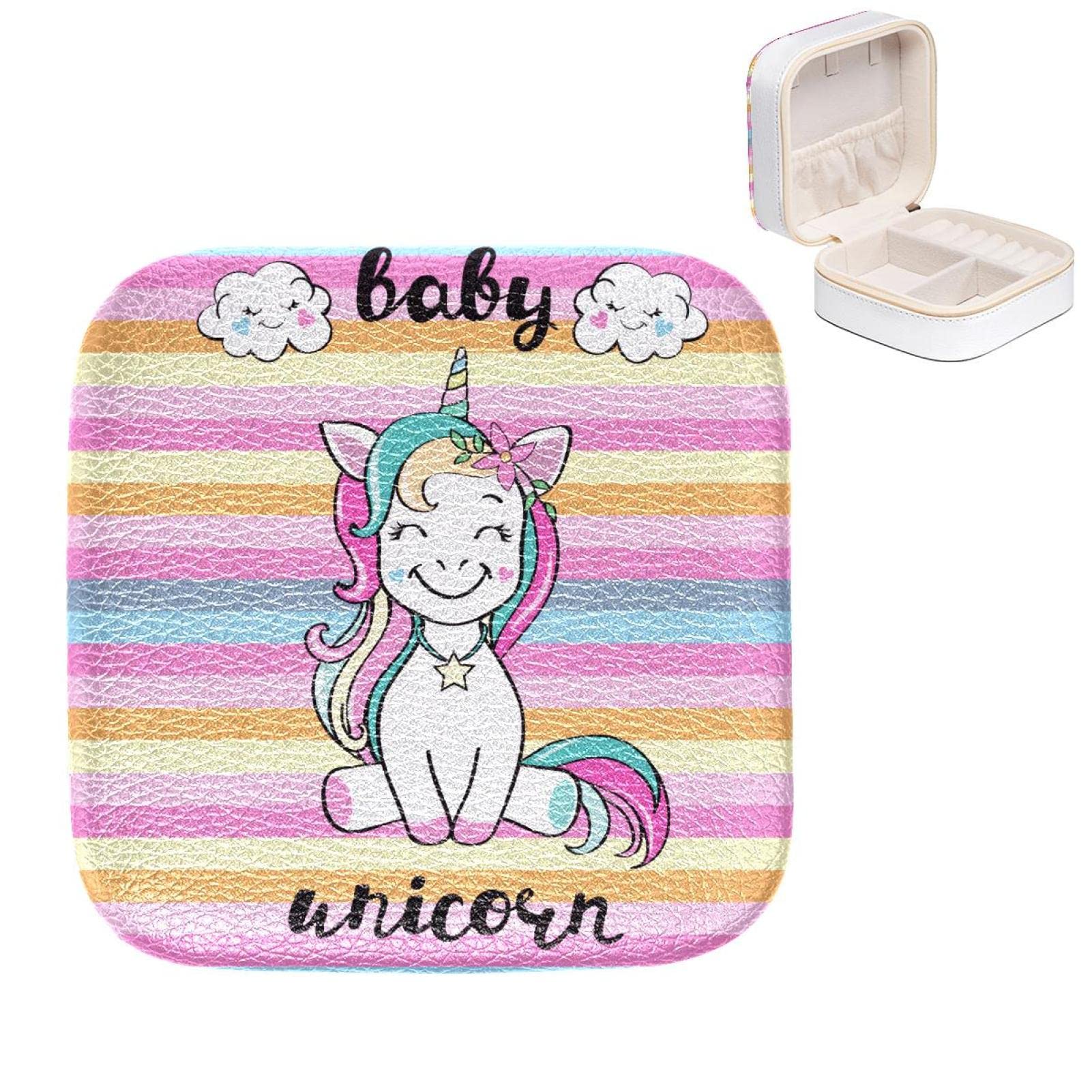 Boîte à bijoux licorne pour filles - Organisateur bagues et colliers compact