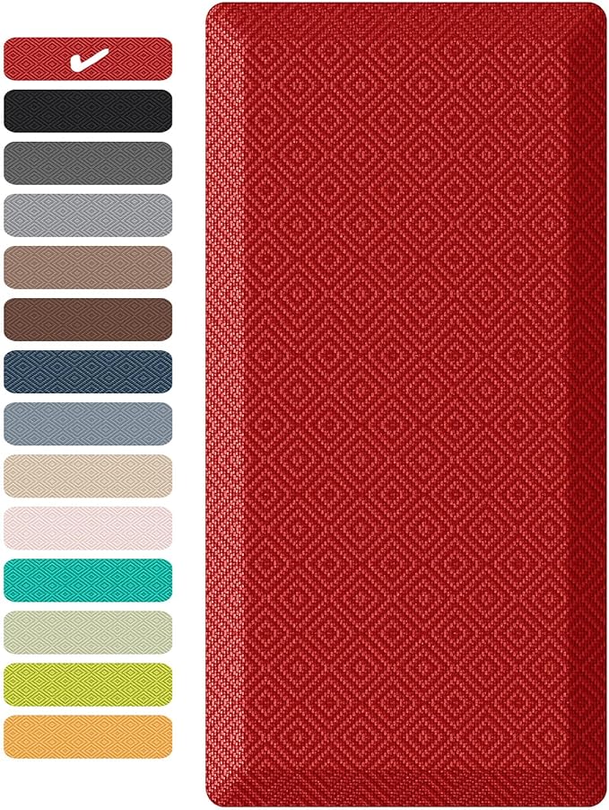 Ophanie Kitchen mats for Floor, 3/4 inch Thick, Kitchen Rugs, 20''x39'' Anti Fatigue Standing Cushioned Mat, Waterproof,Comfort Ergonomic mat for Office, Home, Sink, Teal Non-Slip Bottom