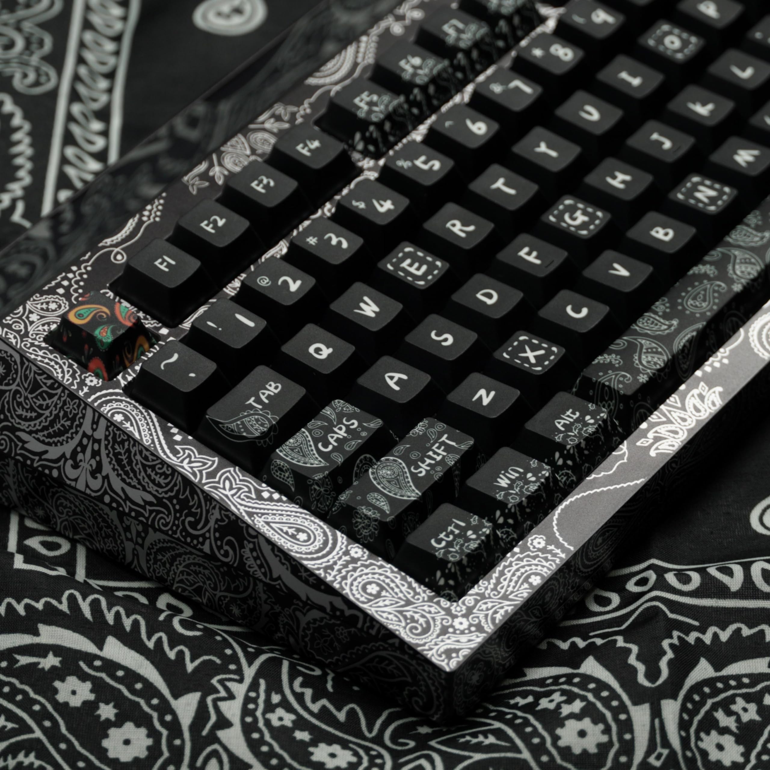90% PBT Paisley Keycaps – 140 Tasten, Cherry Profile, Durchscheinend, Für Mechanische Tastaturen