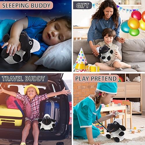 Miniatura 4 de DolliBu Juguete de peluche de oveja de nariz negra, para niños y adultos, regalos de ovejas de felpa esponjosa, lindos animales de peluche, juguetes