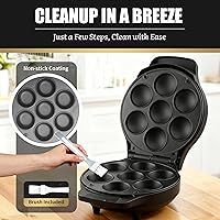 Vista 5 de Mini Máquina para Hacer Panqueques Rellenos, Sartén Eléctrica para Hacer Ebleskiver Poffertjes, Máquina para Hacer Panqueques Daneses, Máquina
