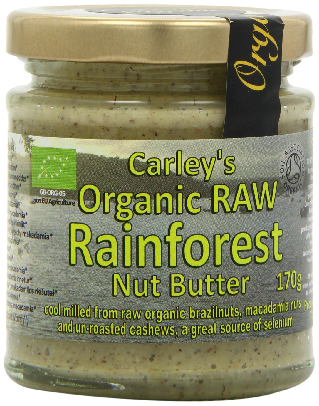 Carleys Organic Raw Rainforest Nut Butter 170 g (Pack of 3)