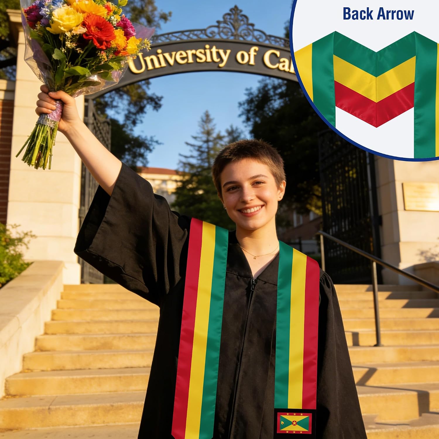 72X5 Inch Country Flag Graduation Stole Sash Honor Sash Class of 2026 Generation Grad Stole for International Students