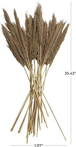 Miniatura 6 de Deco 79 Planta seca de pampas para decoración del hogar, follaje natural seco con tallos largos, follaje para decoración de 2 x 1 x 35 pulgadas,