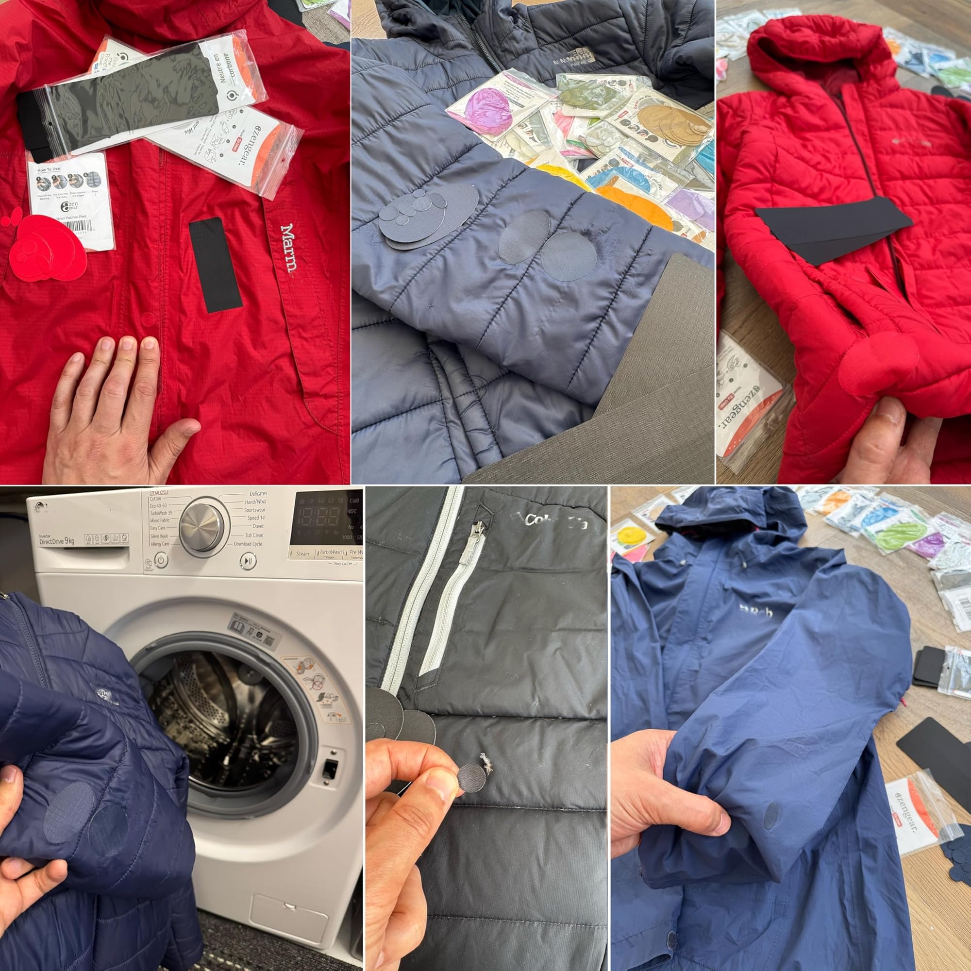 aZengear Patchs de réparation autocollants imperméables 30 couleurs 11 pièces pour vestes en duvet tentes chaussures