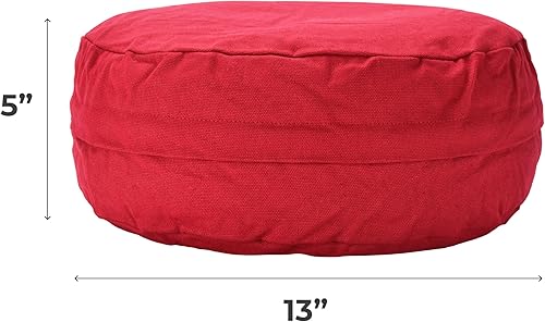 Miniatura 3 de HAWWWY Cojín de meditación  Almohada de meditación roja de 5 x 13 x 13 pulgadas para adultos  Cojín versátil de meditación de trigo sarraceno para