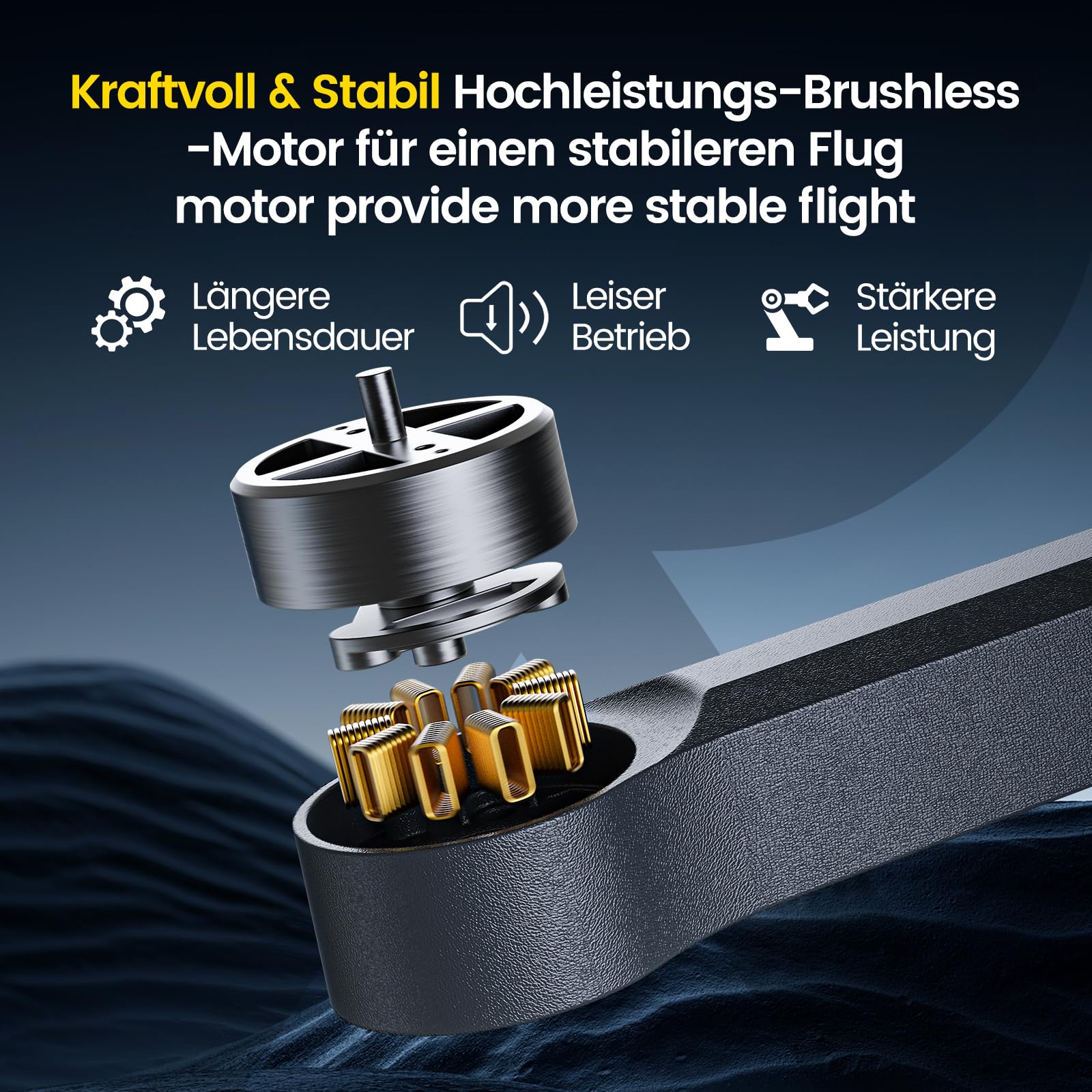DEERC D35 GPS Drohne mit 4K Kamera für Anfänger, Faltbare RC Drohnen für Erwachsene mit Follow-Me, Auto Rückkehr, Bürstenlosem Motor, 5G-Übertragung, 60 Min. Flugzeit, 3 Akkus