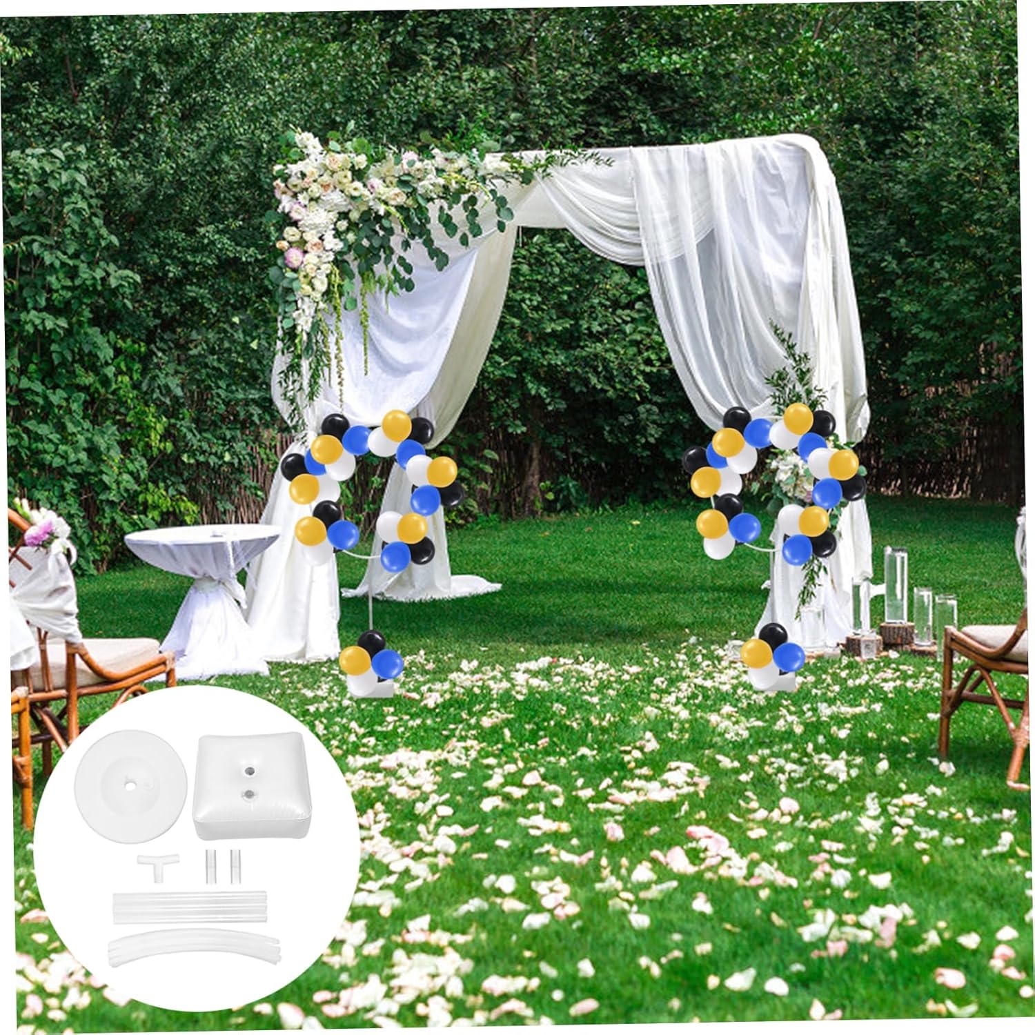 Generic 1set Balloon Arch Kit Round Frame and Water Fillable Bases Easy to Assemble Stand for Party Decorations Wedding and Events Reusable Holders