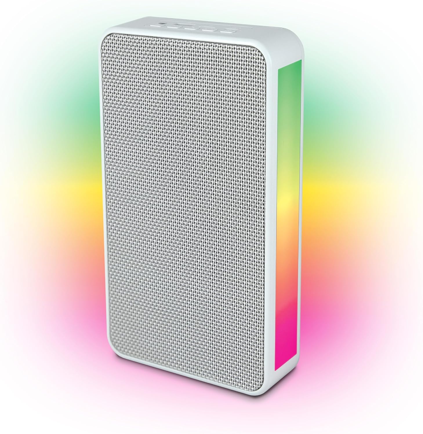 Wall-Mounted Bluetooth Speaker with RGB Light, 10W Wireless Garage Audio System, Outdoor Powered Speakers for Patio, Backyard, or Movie Projector Setup, White, (1 Pack)