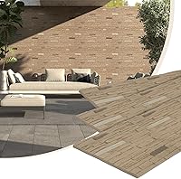 VallisCo 3-Pack Faux Stacked Stone Panels 47.3x23.7in Artificial PU Stone Wall Siding for Exterior DIY Home Improvement, Brown