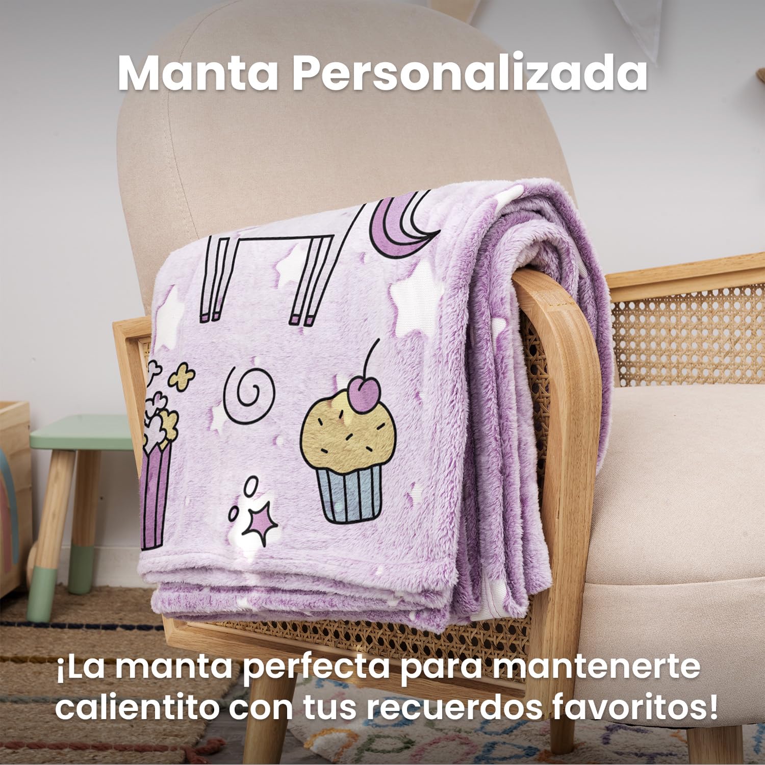 Regalo Original Made IN Gift Manta Personalizada con Foto y Texto - Material Coralina - Ideal para Sofá o Cama de Abrigo en Invierno - 170x130 cm
