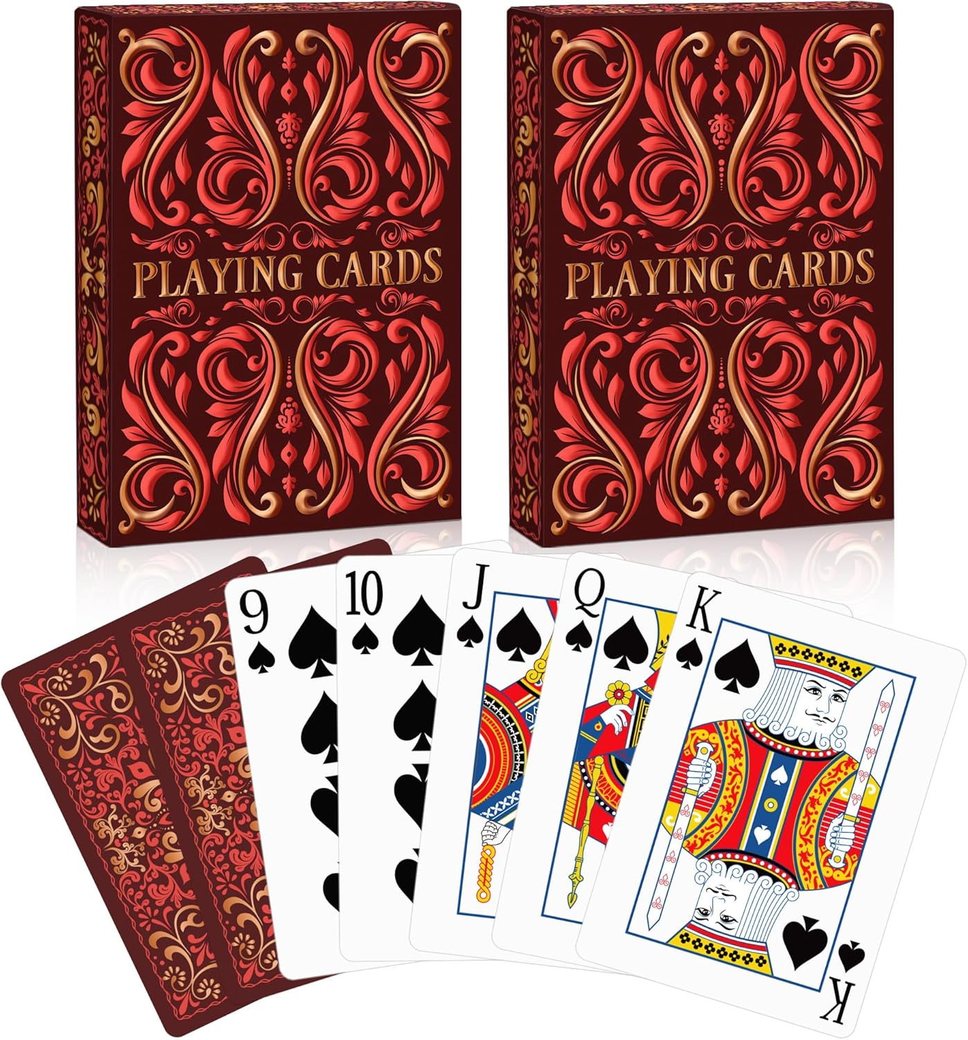 Playing Cards 2 Pack, Deck of Cards, Standard Playing Cards for Adult, Premium Poker Card Set, Deck of Playing Card for Blackjack,Euchre,Canasta,Family Game Night,Party Games (Navy Blue & Pink)
