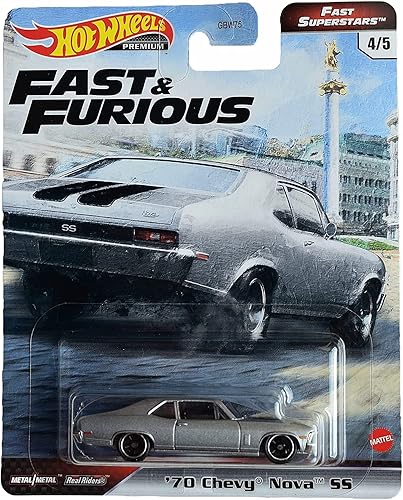 Hot Wheels Chevy Nova SS '70, [Plata] Fast Superstars 4/5