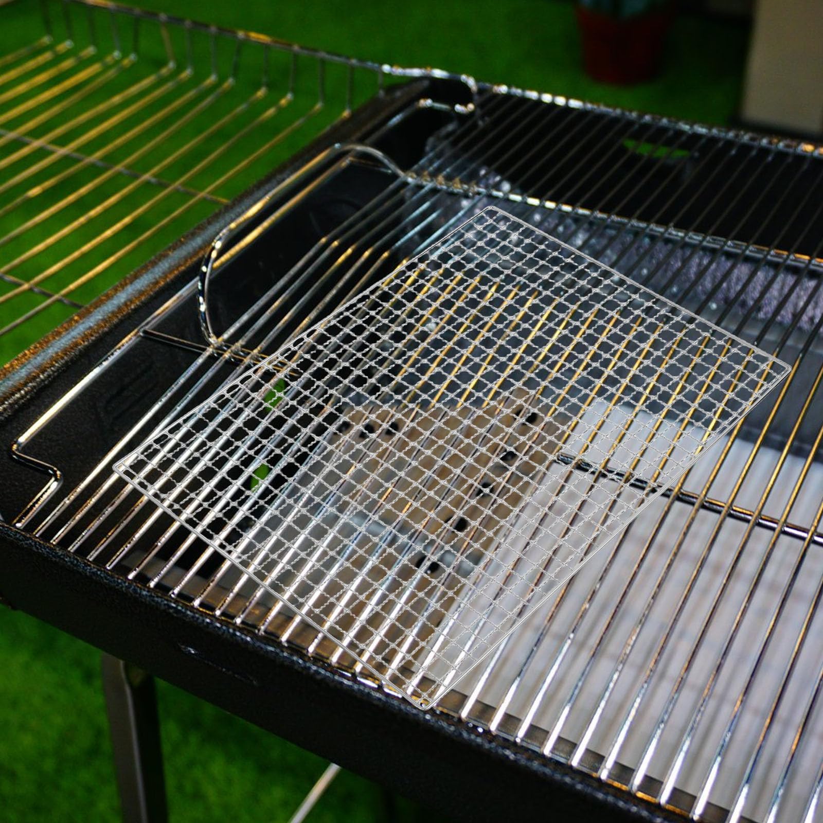 Grille de Cuisson Barbecue Rectangulaire 10 Pièces en Acier Inoxydable