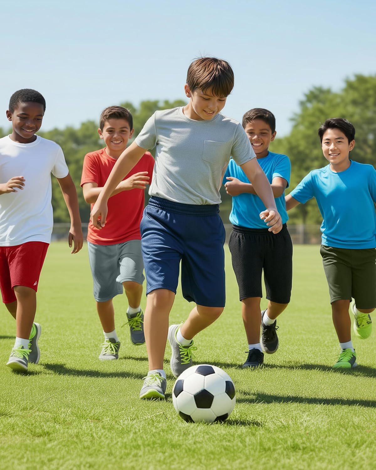 NY Threads 5 Pack Boys Athletic Shorts Quick Dry Lightweight Basketball Shorts for Kids Youth with Pockets and Drawstring - Image 3