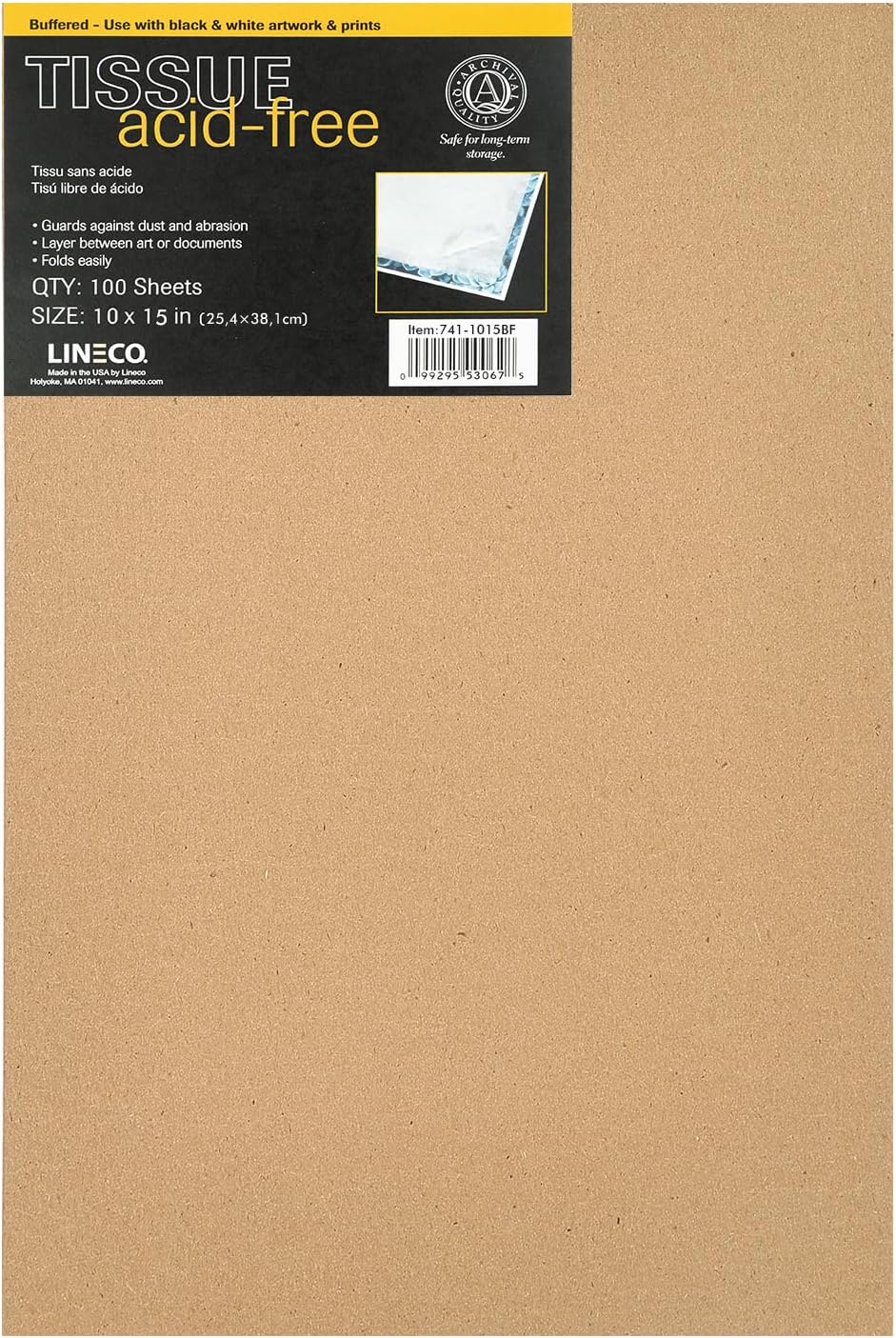 Lineco Buffered Acid-Free Interleaving Tissue 10"x15", Pack of 100
