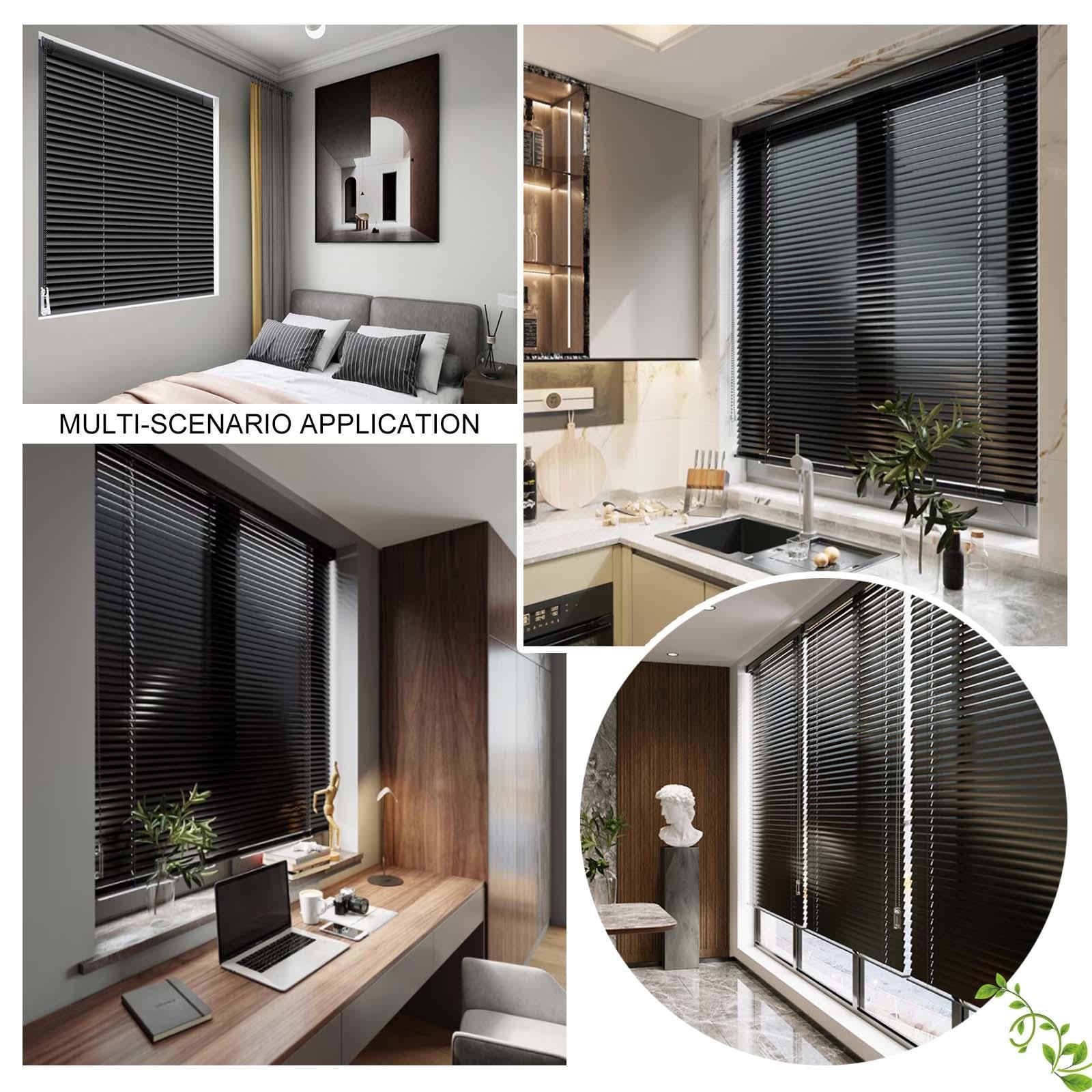 Persianas Venecianas Negro 50cm 60cm 70cm 80cm 90cm 100cm 110cm 120cm 140cm De Ancho,Persianas Venecianas De Aluminio De Metal Para Ventanas,Opacas,Cortinas De Privacidad,W×H-135×140cm(53*55in)