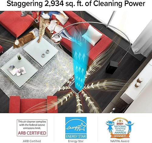 Miniatura 9 de Nuwave Oxypure Air Purifier Pro para habitación extra grande, 4 filtros HEPAcarbono con sistema de filtración mejorado de 5 etapas, función