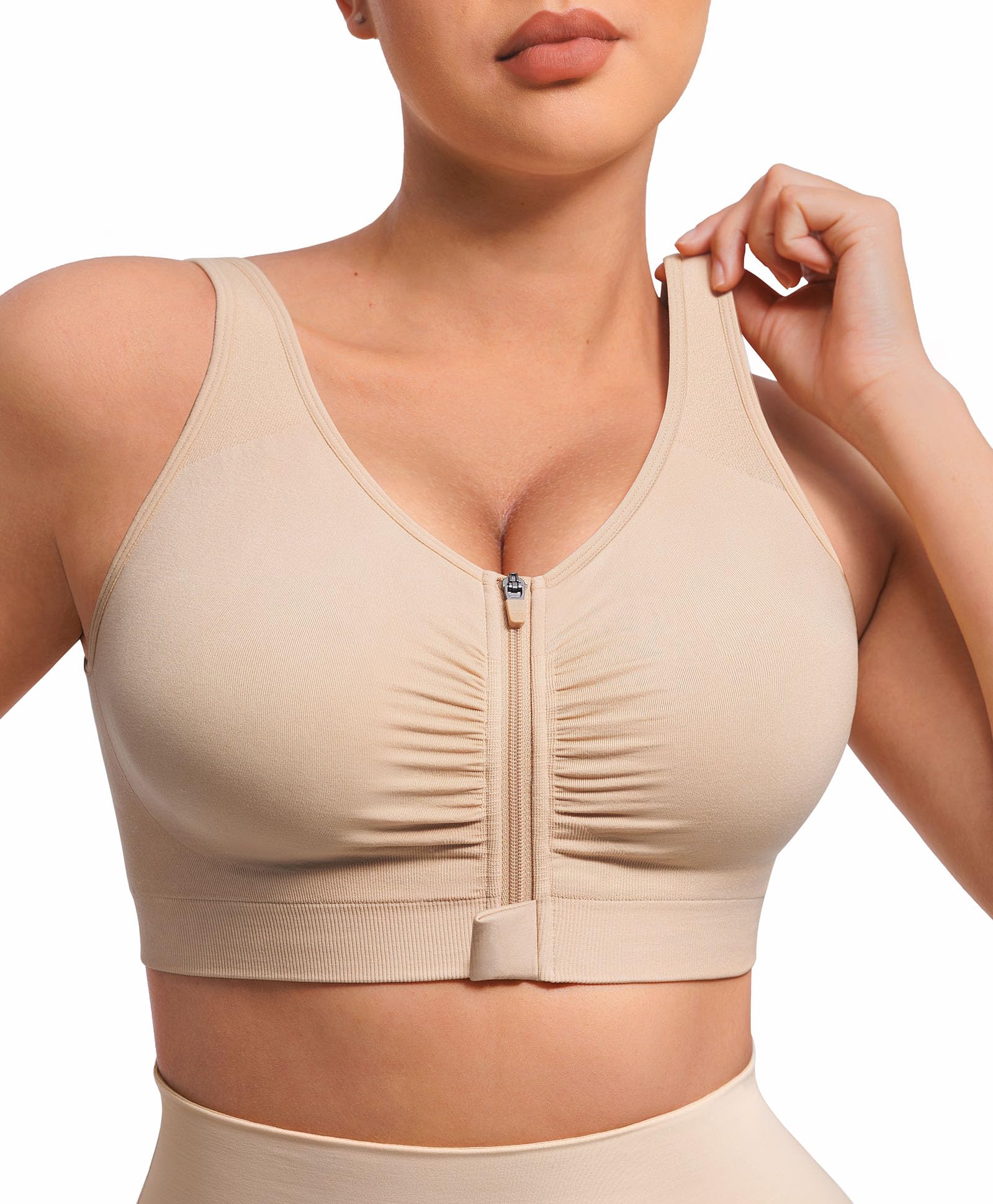 FeelinGirl Zip Front Compression Bra