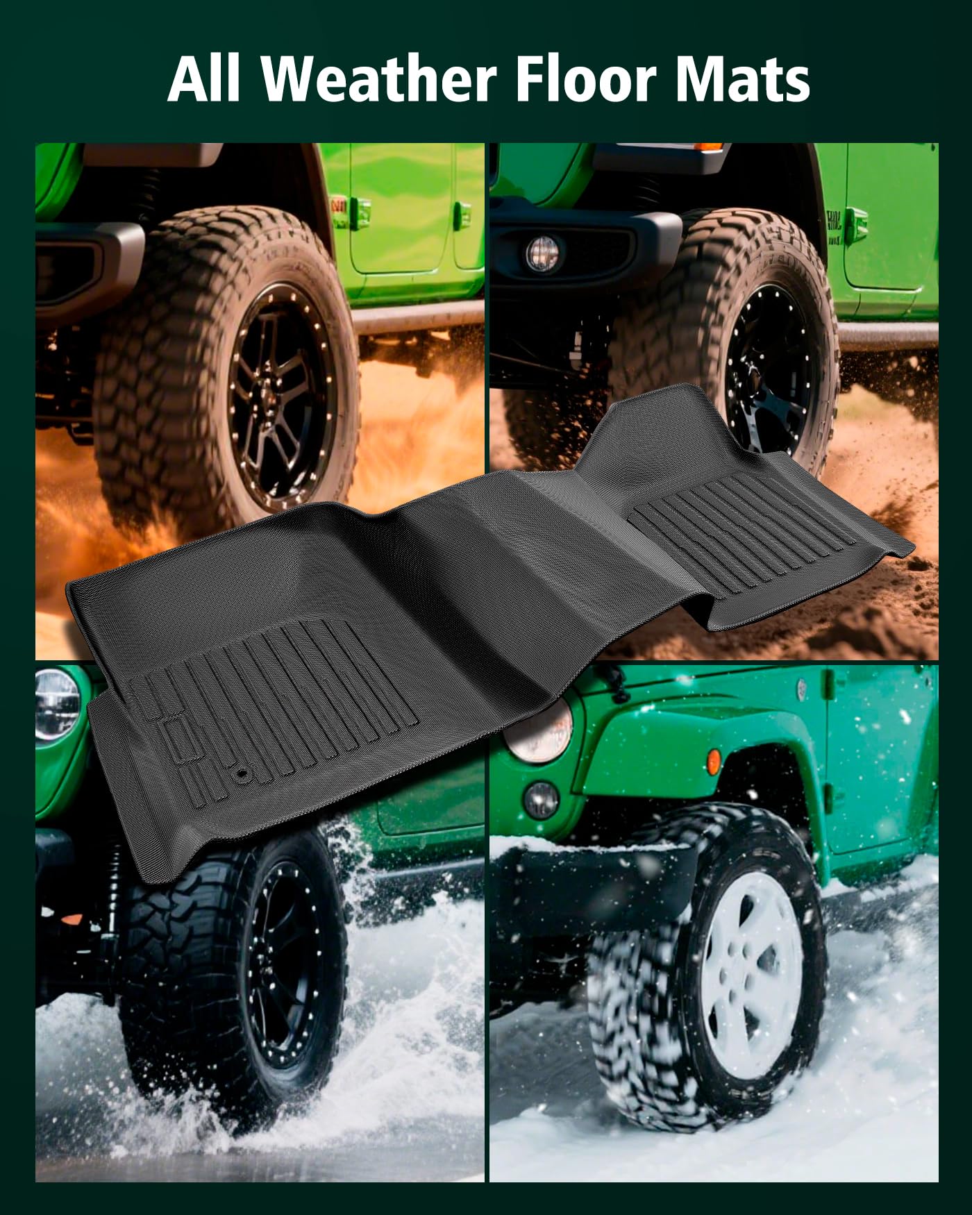 DiffCar for Ford F250 F350 F450 F550 Floor Mats Crew Cab 2008 2009 2010 Without Manual Shifter Footwell — view 9