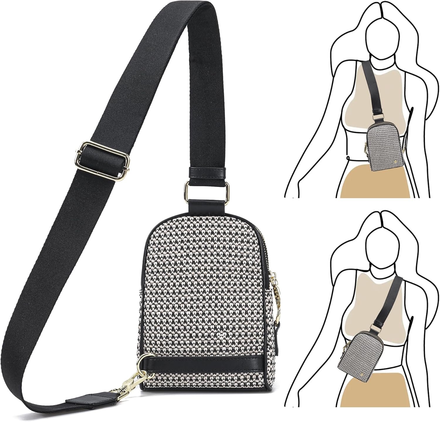 INICAT Small Faux Straw Crossbody Bag for Women, Lightweight Summer Beach Sling Purse for Everyday Errands and Casual Outings - Image 6