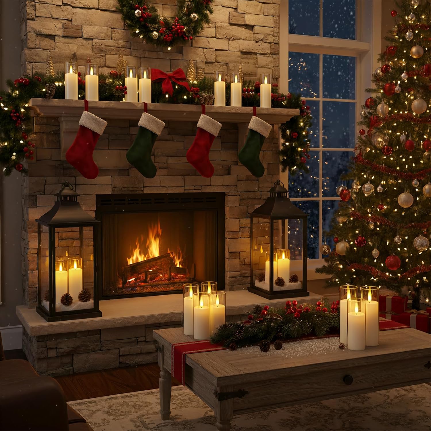 Homemory Pure White Acrylic Flameless Candles, LED Candles, Battery Operated Candles with Remote Control and Timer, Fake Electric Candle, Wedding, Home Decor, Set of 9 - Image 8