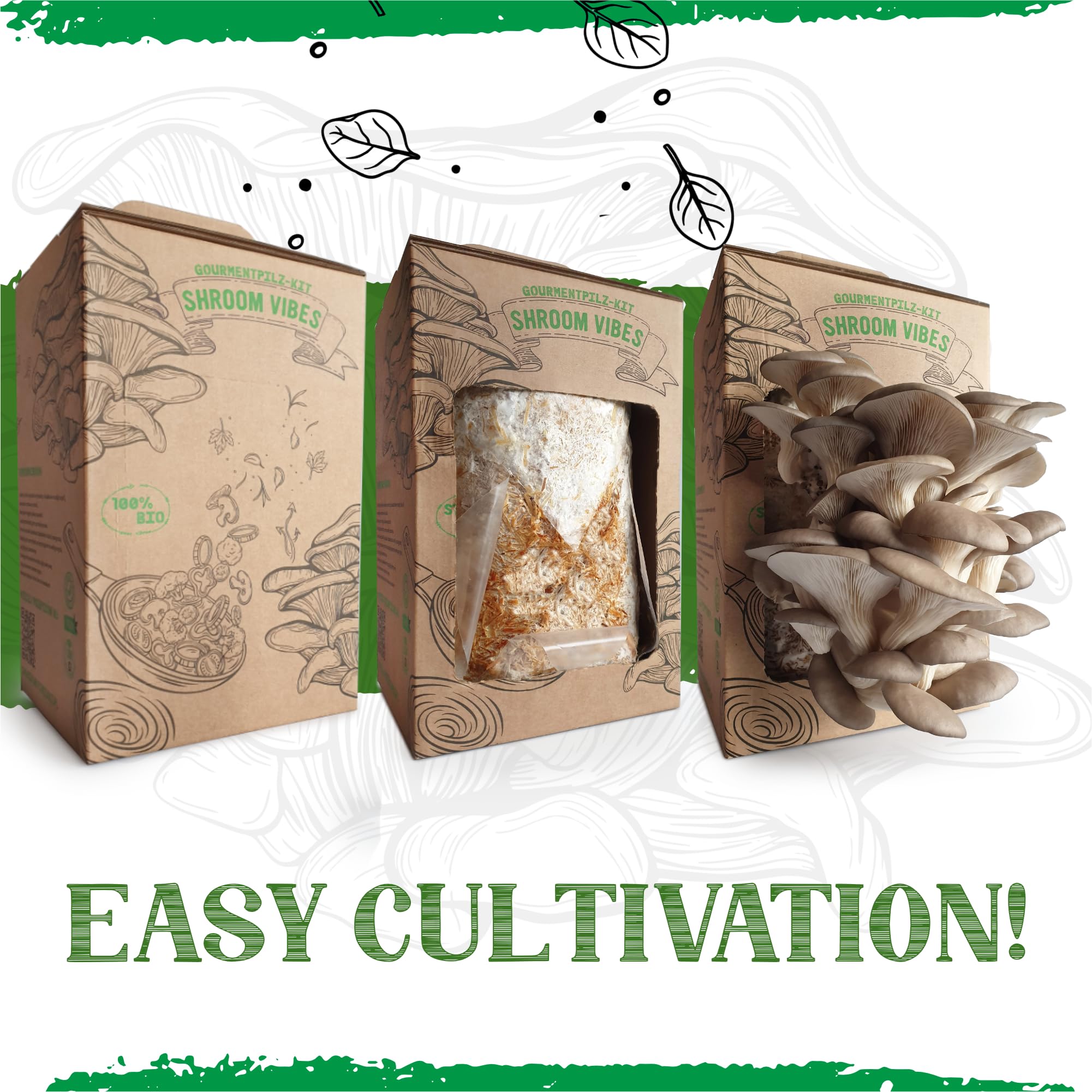Kit de culture de champignons | champignons frais à tout moment | Cultiver des pleurotes sans connaissance préalable | Arôme parfait des champignons nobles | Guide de culture facile à comprendre