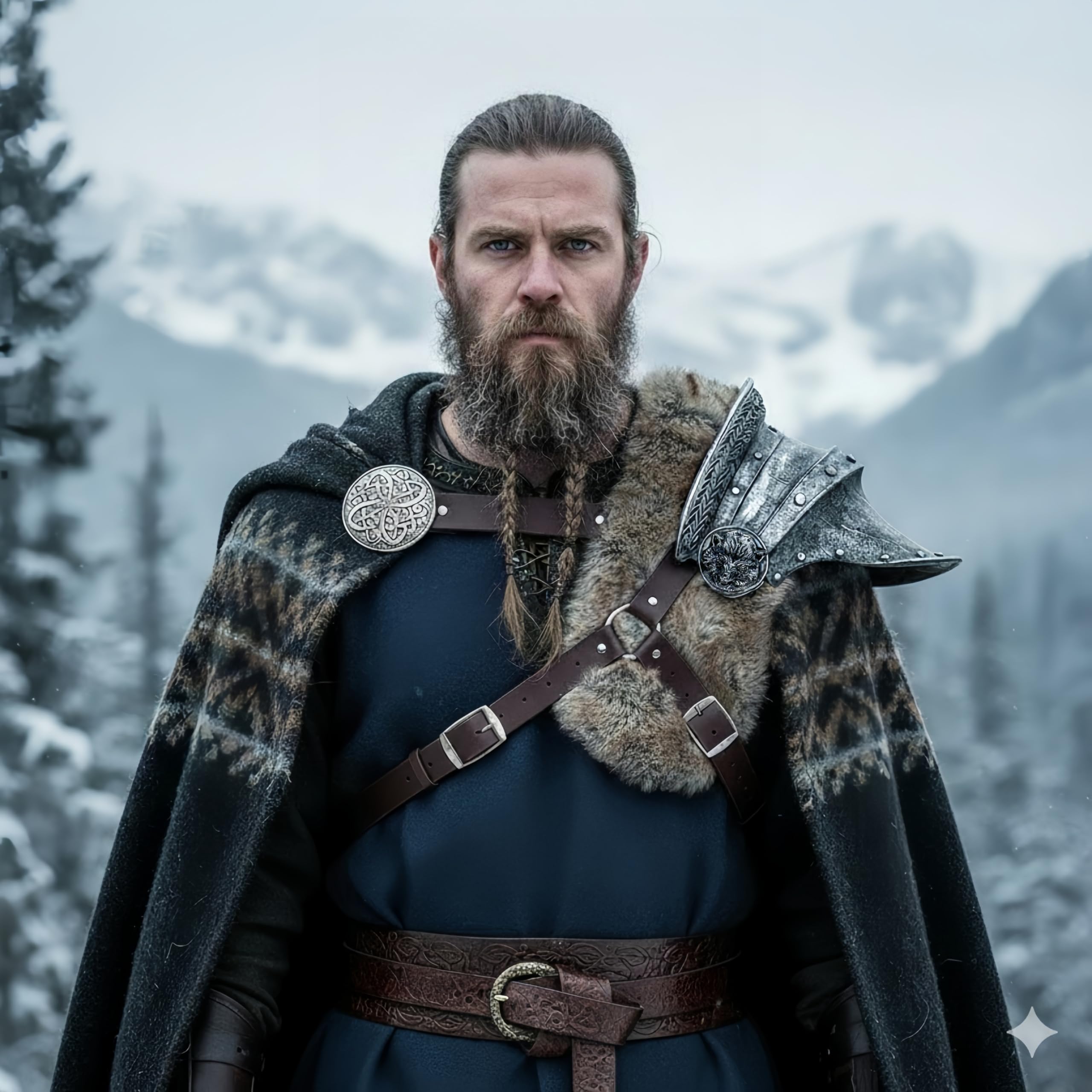 LOOYAR Armadura de Hombro Vikinga de Espuma Forjada Valor - Accesorio de Disfraz Vikingo LARP de Espuma PU para Halloween, Recreaciones Históricas y Regalos Plateado