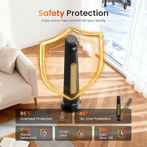 Miniatura 5 de Calentadores inteligentes de cerámica PTC de 1500 W para uso en interiores, calentador portátil con control remoto y aplicación para habitaciones