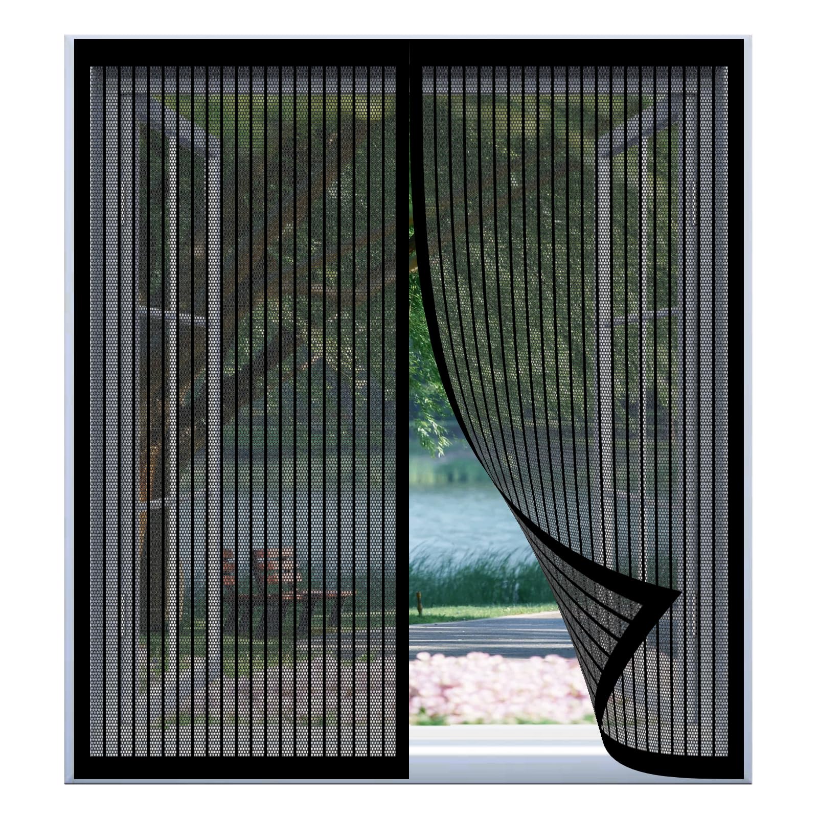 Yuanwan Black Window Screen Mosquito Netting 70 X 105 Cm Easy Installation No Drilling Or Screwing Powerful Magnets For Windows Nets To Keep Bugs Out,